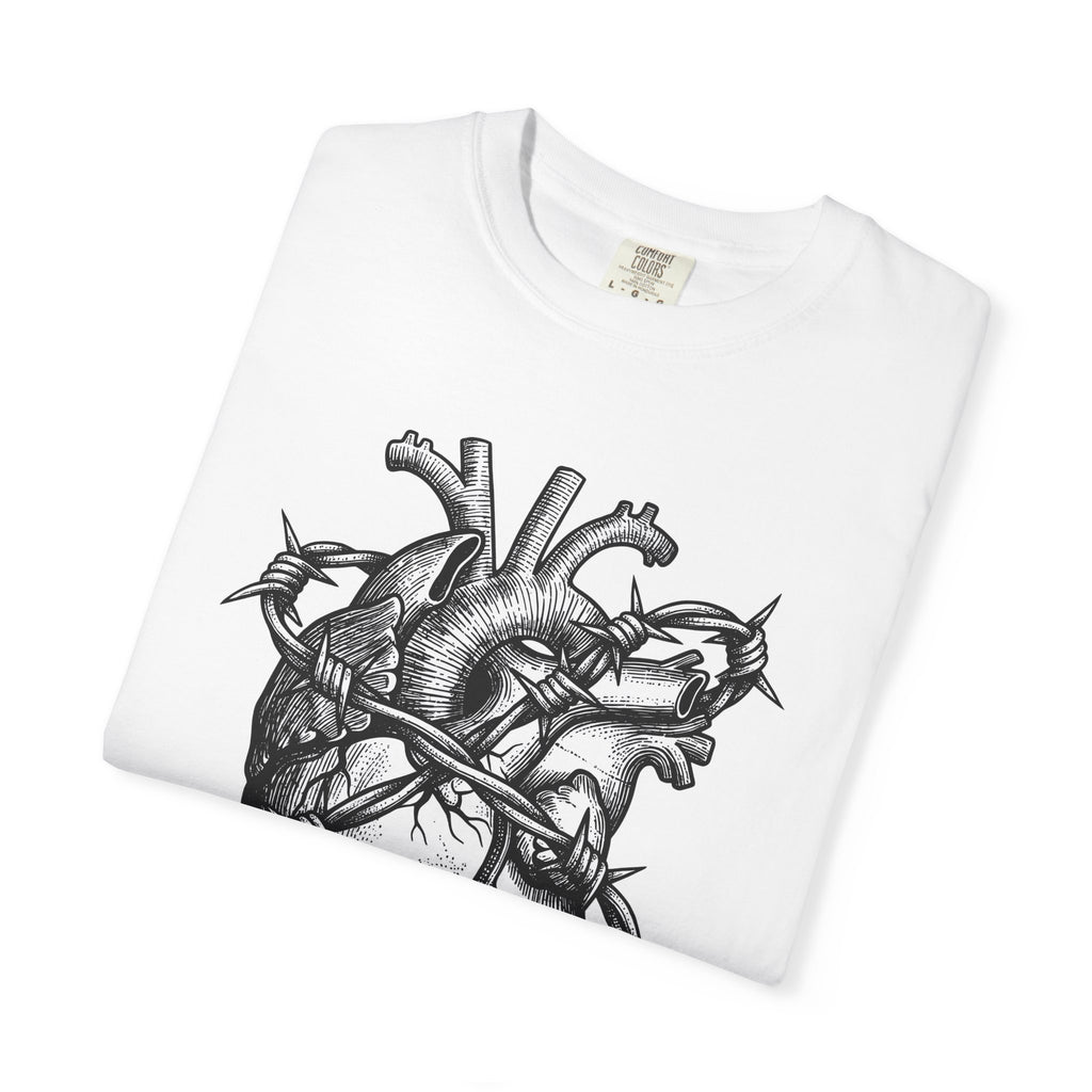 Human Heart Shirt Anatomical Heart Dark Gift Women Ink Tee Heart T-Shirt Cardiac Enthusiast Tattoo Tshirt Gothic Graphic Retro Wire Tshirt