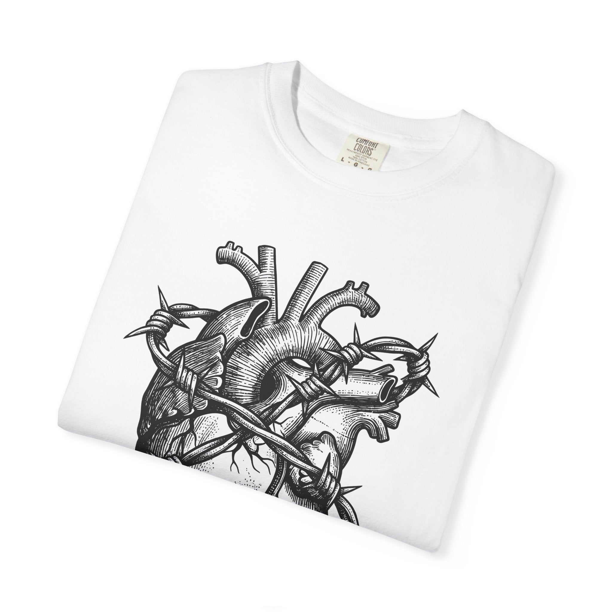 Human Heart Shirt Anatomical Heart Dark Gift Women Ink Tee Heart T-Shirt Cardiac Enthusiast Tattoo Tshirt Gothic Graphic Retro Wire Tshirt