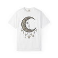 Crescent Moon Shirt Boho Chic Astrology Gift Women Henna Tee Lunar T-Shirt Bohemian Fan Mehndi Tshirt Zodiac Graphic Retro Sparkles Tshirt