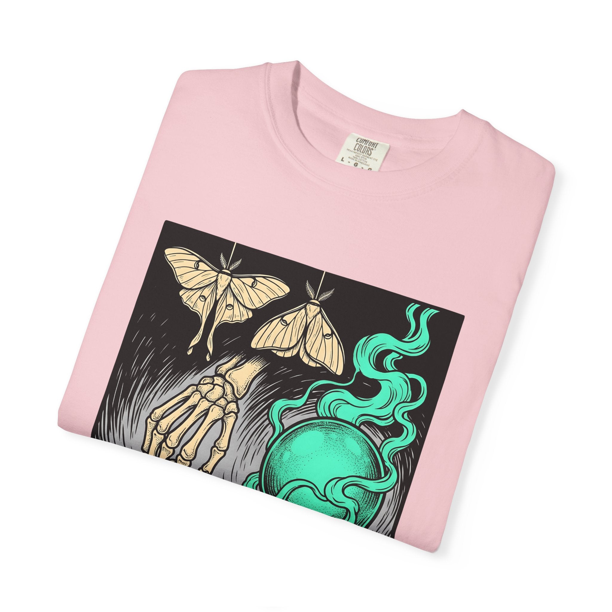 Bony Hand Shirt Halloween Pagan Gift Women Horror Tee Skeleton Hand T-Shirt Halloween Fan Spooky Tshirt Occult Graphic Old School Fortune