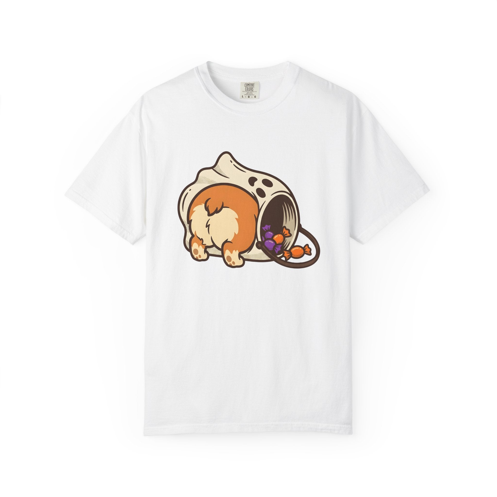 Corgi Dog Shirt Dog Halloween Gift Women Cartoon Tee Puppy T-Shirt Dog Fan Cute Tshirt Spooky Graphic Kawaii Candy Tshirt