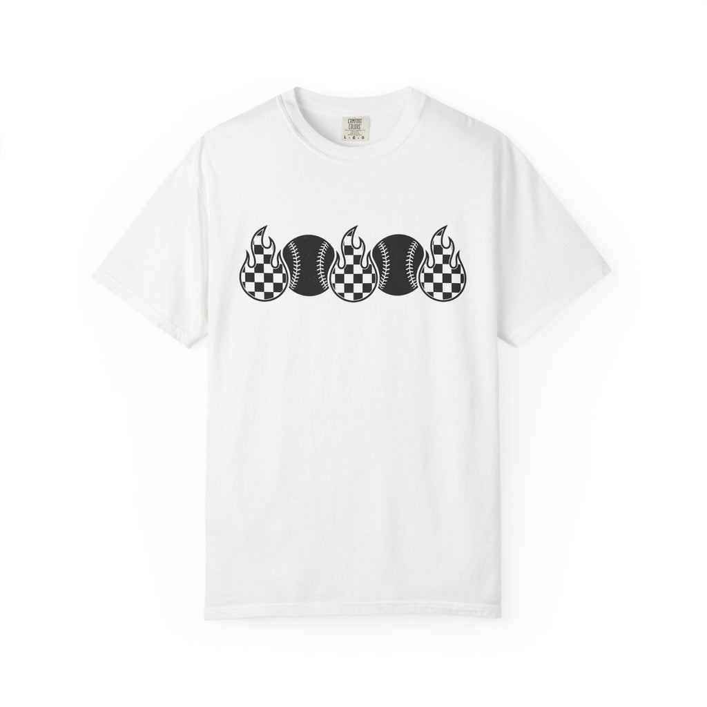 Baseball Flames Shirt Moms Competition Gift Women Sketch Tee Fireball T-Shirt Mom Fan Drawing Graphic Traditional Tartan Tshirt