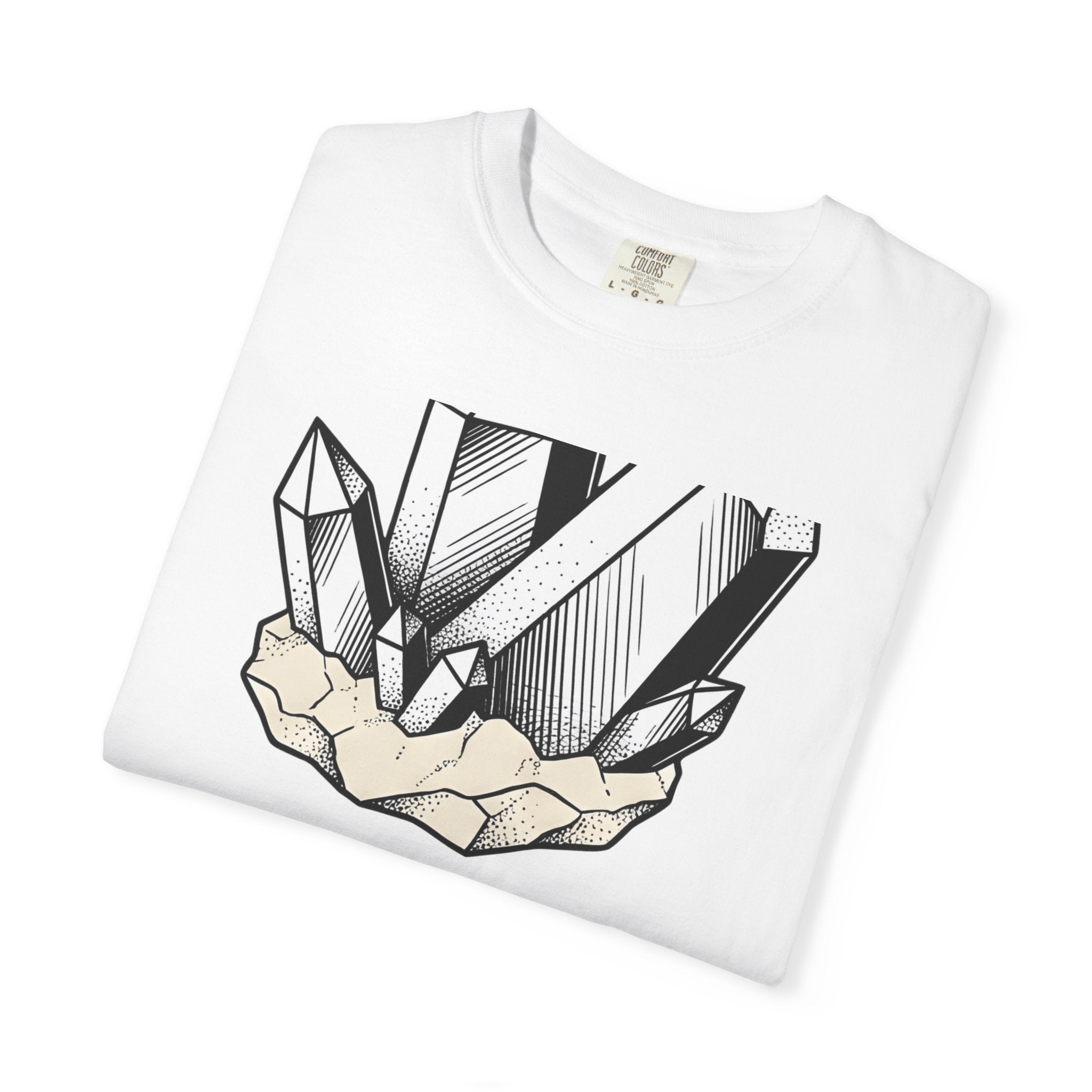 Crystal Formation Shirt Cottagecore Mineral Gift Women Boho Tee Crystal T-Shirt Cottagecore Enthusiast Bohemian Tshirt Rock Graphic Line Art