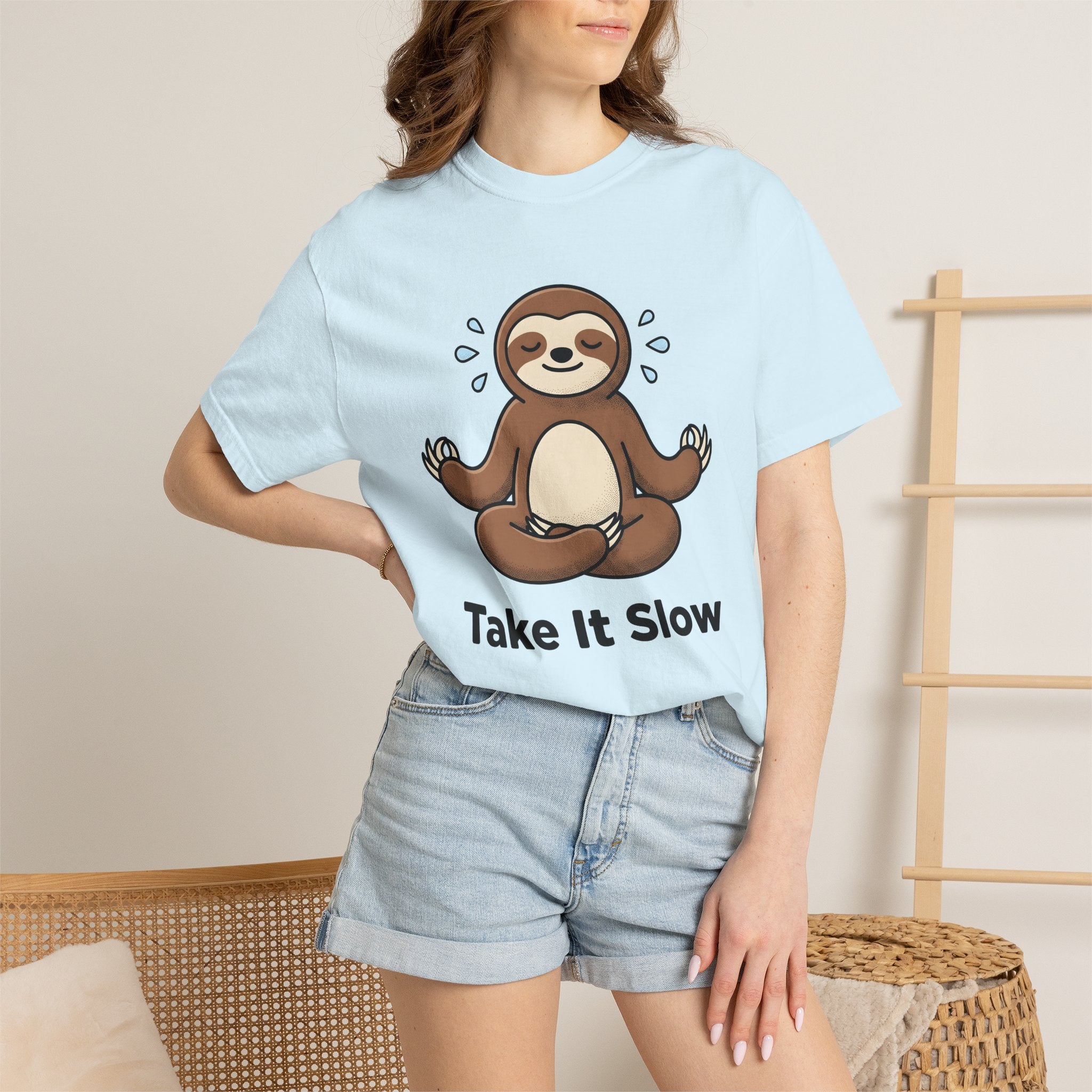 Sloth Yoga Shirt Yoga Exercise Gift Women Illustration Tee Slow Yoga T-Shirt Yoga Enthusiast Digital Tshirt Fitness Graphic Sleek Yoga Pose