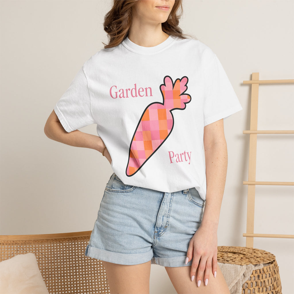Tartan Carrot Shirt Easter Botany Gift Women Vintage Tee Carrot Top T-Shirt Easter Fan Retro Tshirt Floral Graphic Sleek Muted Plaid Motif