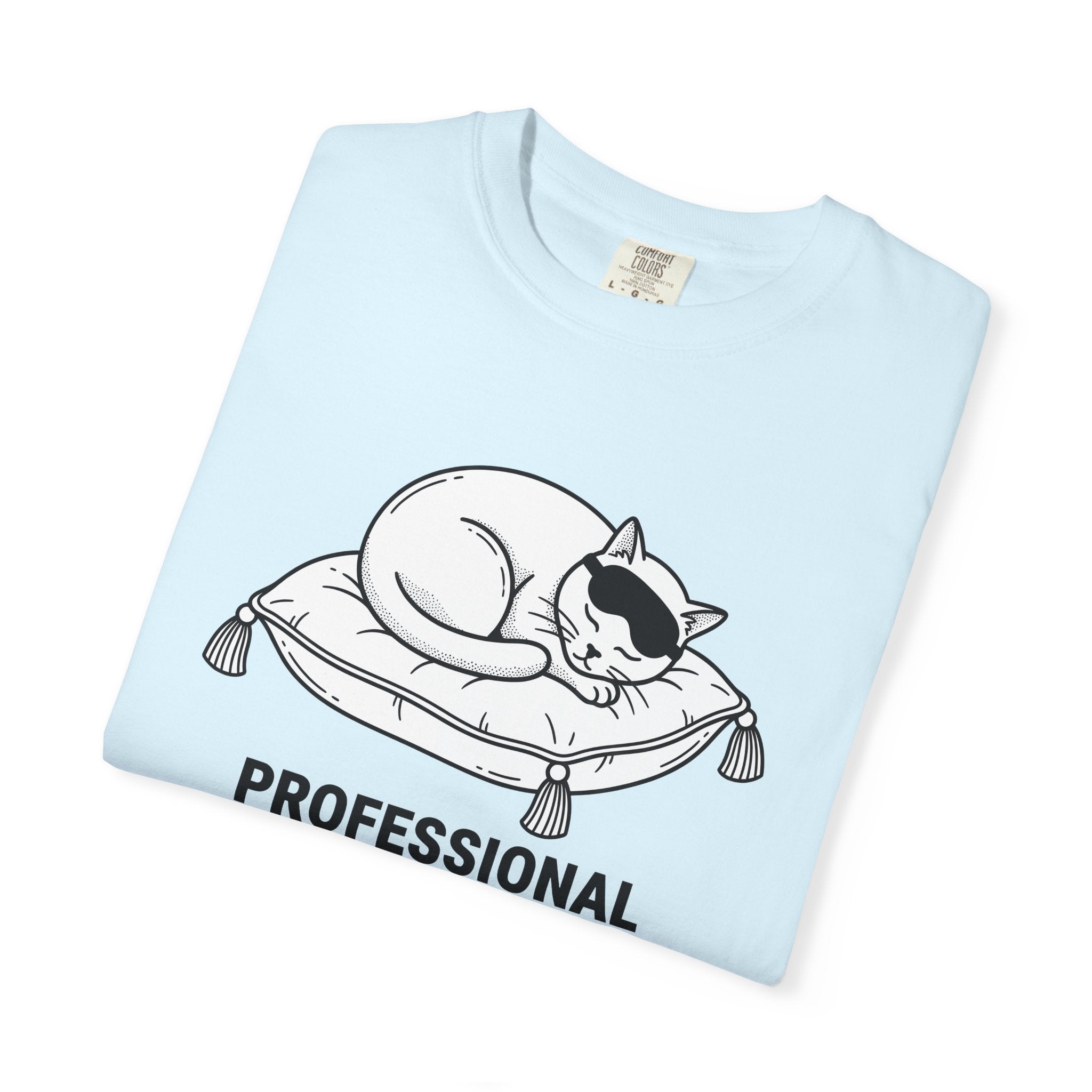 Napping Cat Shirt Cat Joke Gift Women Sketch Tee Kitten T-Shirt Cat Fan Feline Tshirt Humor Graphic Clean Cushion Tshirt