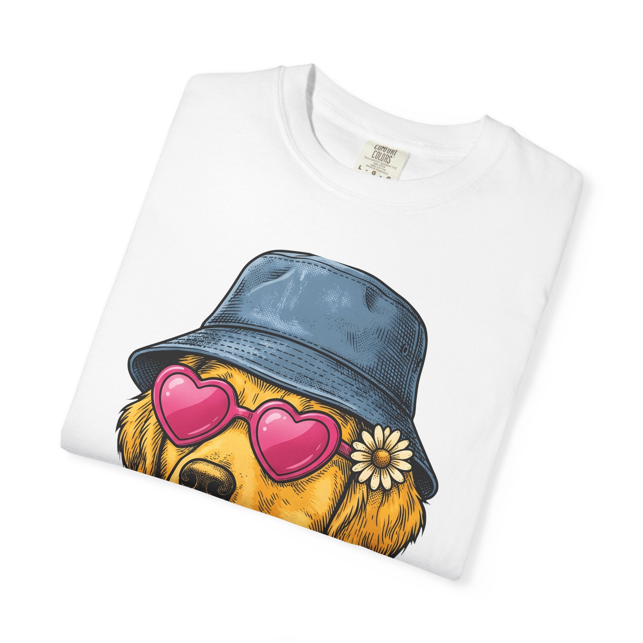 Golden Retriever Shirt St Valentines Day Pet Owner Gift Women Cartoon Tee Retriever T-Shirt Valentines Fan Comic Tshirt Dog Owner Graphic