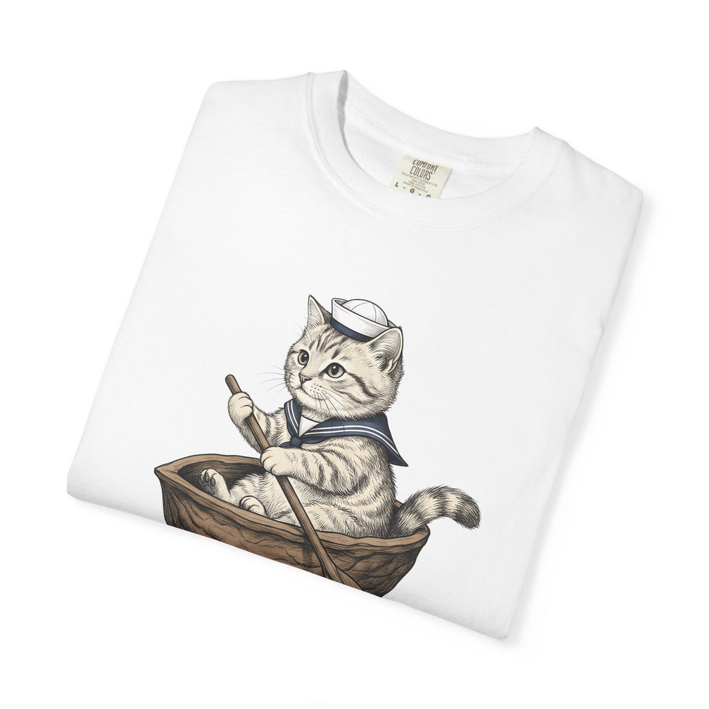 Pirate Cat Shirt Cat Joke Gift Women Classic Tee Swashbuckler T-Shirt Kitty Fan Feline Tshirt Pun Graphic Doodle Vessel Tshirt