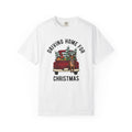 Red Vehicle Reindeer Shirt Christmas Kin Gift Women Rustic Tee Reindeer T-Shirt Xmas Fan Holiday Tshirt Family Graphic Outline Pine Tree