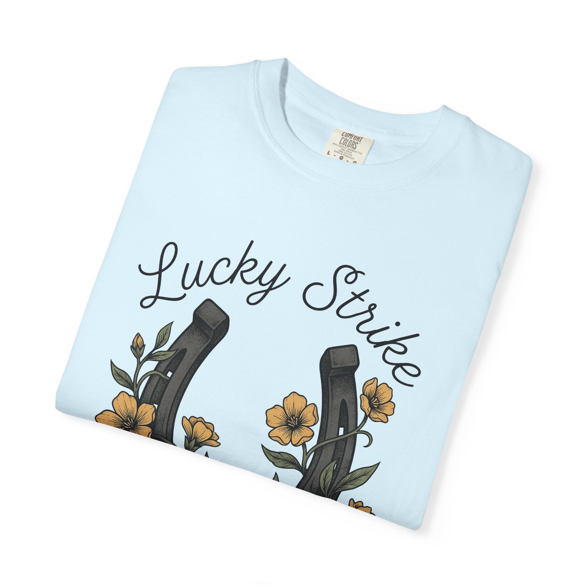 Horseshoe Bloom Shirt Boho Chic Fortune Gift Women Line Art Tee Lucky Clover T-Shirt Bohemian Fan Hand Drawn Tshirt Prosperity Graphic