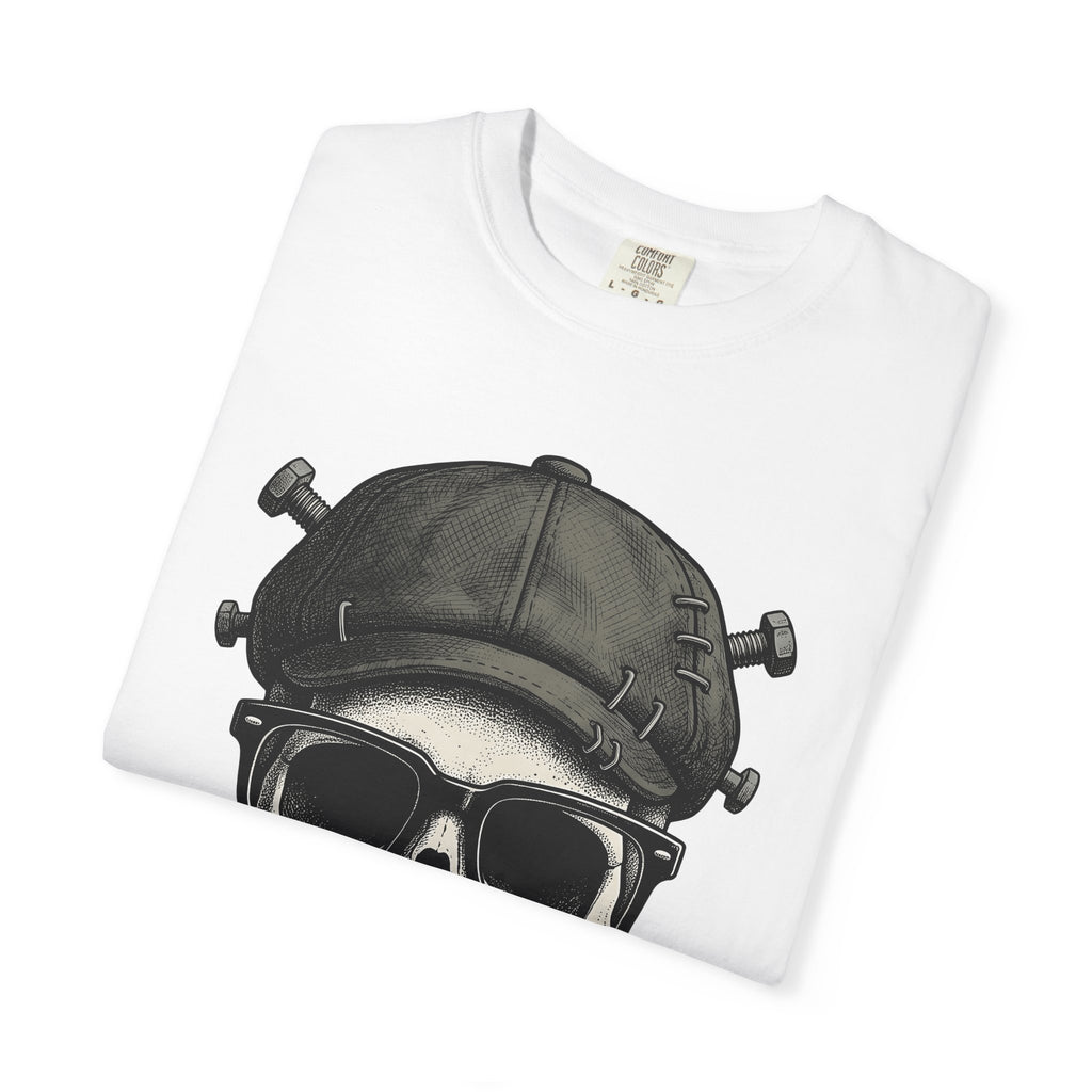 Skull Beanie Shirt Halloween Macabre Gift Women Skin Art Tee Beanie T-Shirt Horror Fan Tattoo Tshirt Dark Graphic Old School Shades Tshirt