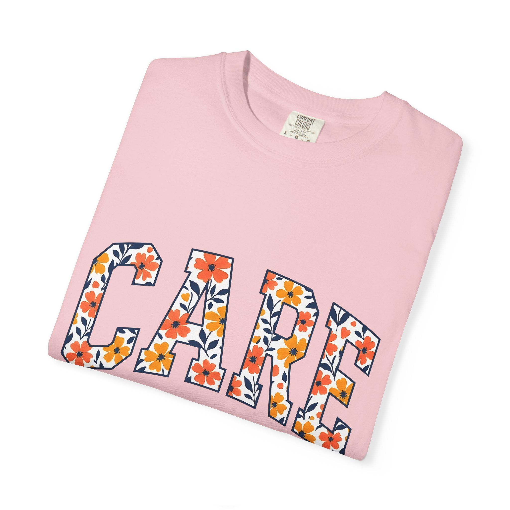 Floral College Font Shirt Nurses Recognition Gift Women Thick Tee Typography T-Shirt Nurse Enthusiast Bold Tshirt Appreciation Graphic