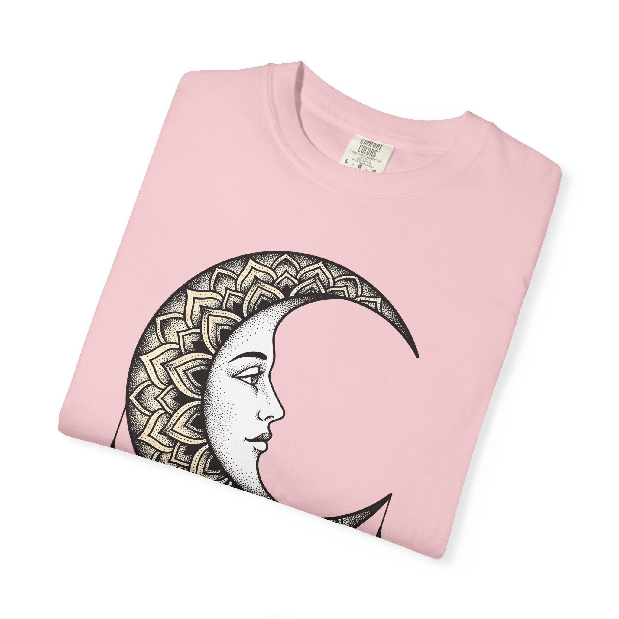 Crescent Moon Shirt Boho Chic Astrology Gift Women Henna Tee Lunar T-Shirt Bohemian Fan Mehndi Tshirt Zodiac Graphic Retro Sparkles Tshirt
