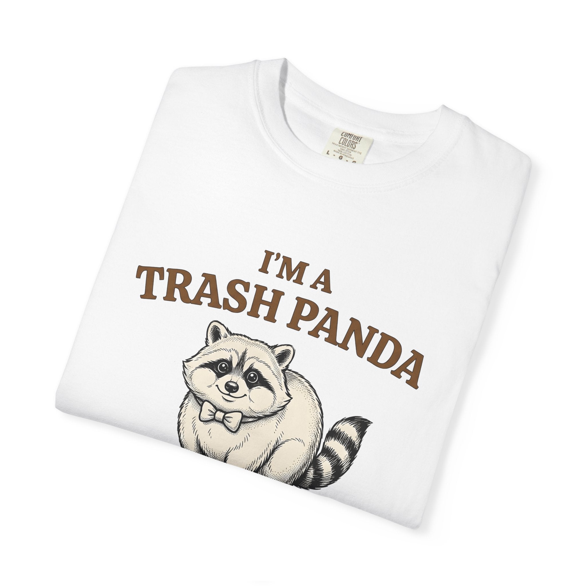 Raccoon Graphic Shirt Funny Animal Gift Women Cute Tee Trash Panda T-Shirt Humor Fan Cartoon Tshirt Wildlife Graphic Hand Drawn Bow Tie