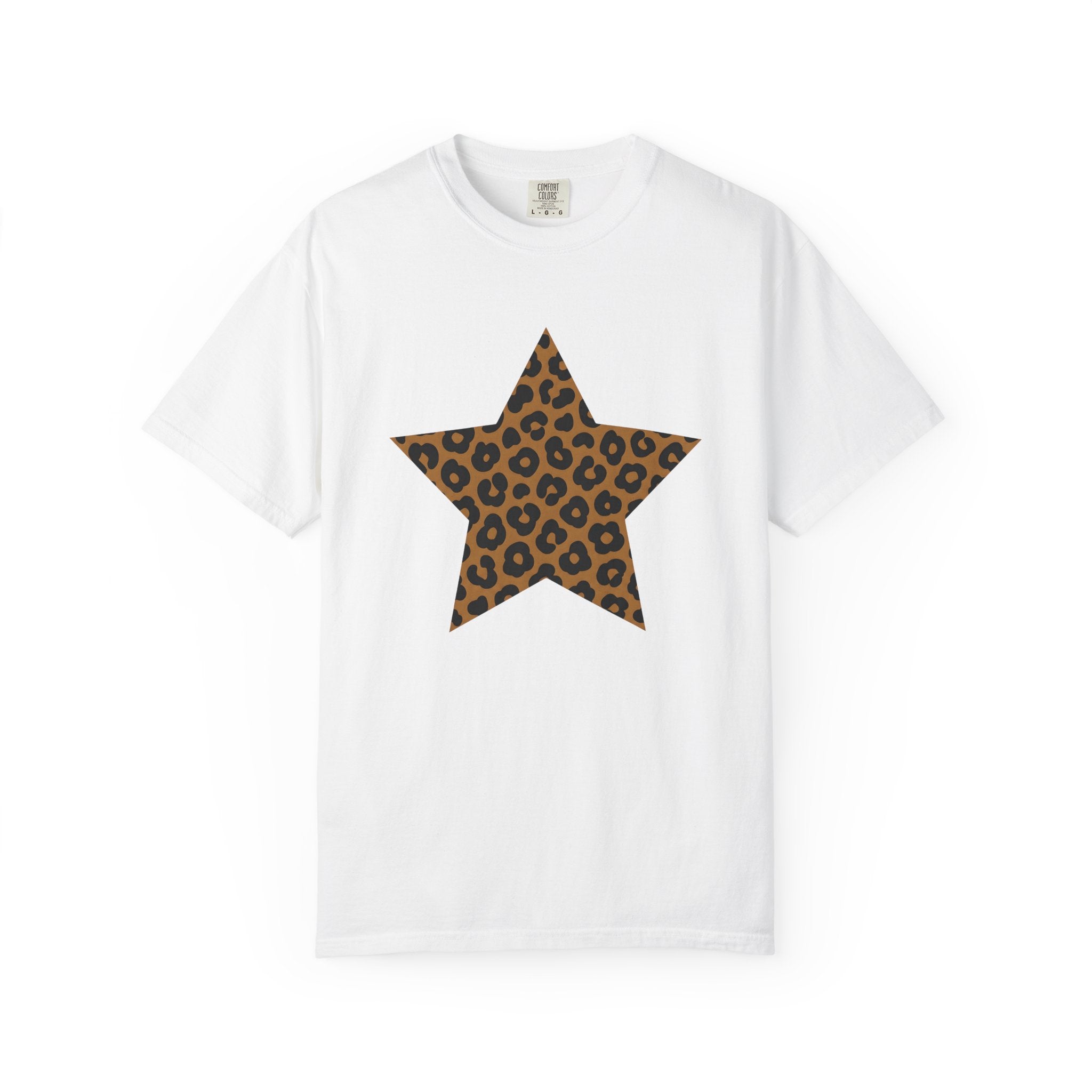 Leopard Print Star Shirt Animal Print Fashion Gift Women Trendy Tee Star Print T-Shirt Animal Print Fan Chic Tshirt Style Graphic Minimalist