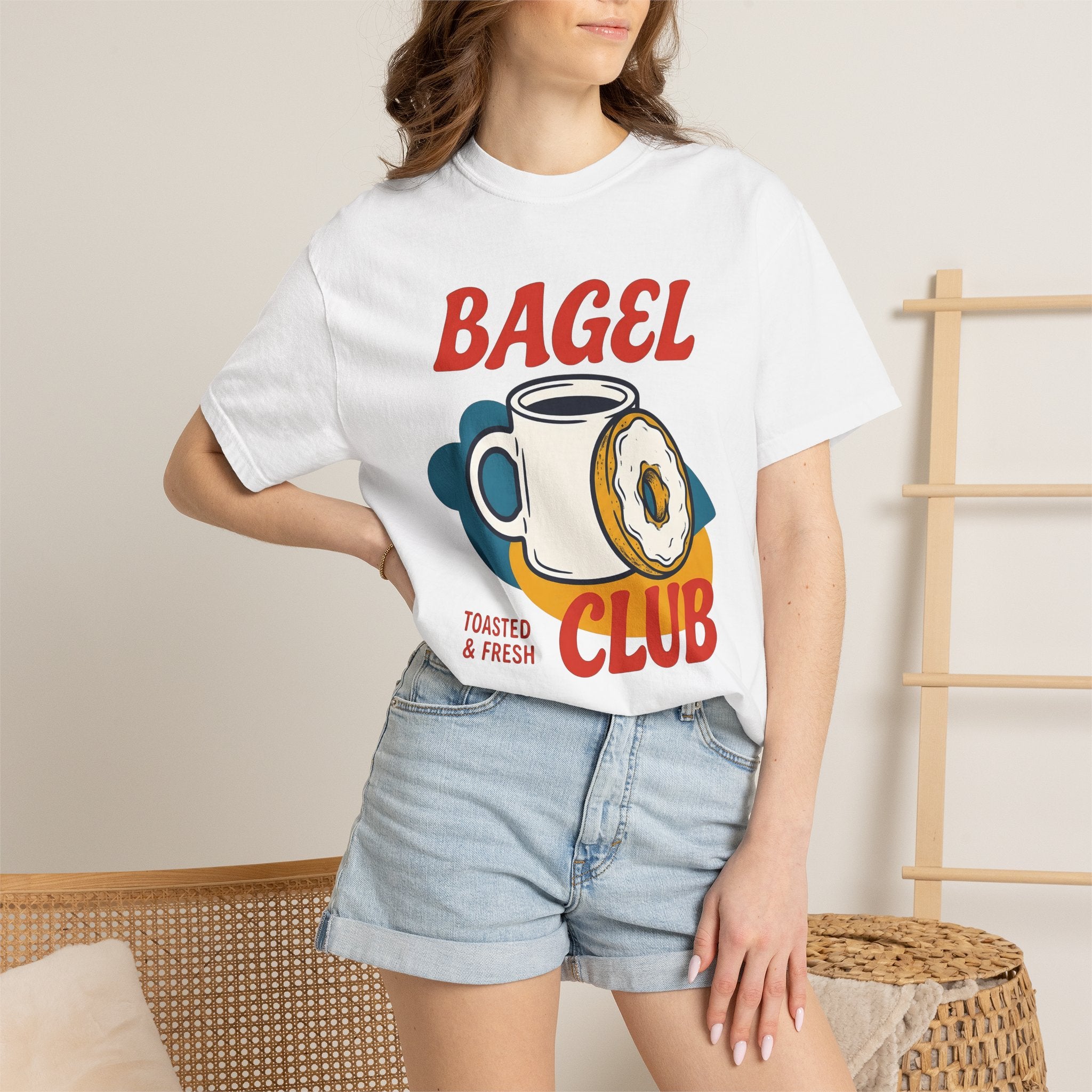Espresso Mug Bagel Shirt Coffee Food Gift Women Hand Drawn Tee Bagel T-Shirt Coffee Fan Illustrated Tshirt Breakfast Graphic Sketch Brunch