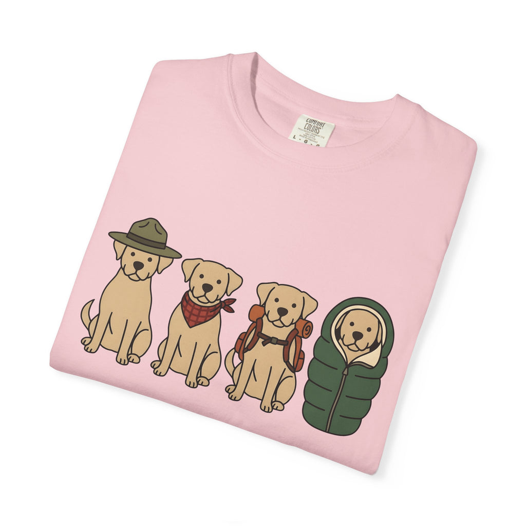 Labrador Retrievers Shirt Dog Hiking Gift Women Caricature Tee Labrador T-Shirt Dog Fan Cartoon Tshirt Trekking Graphic Clean Camping