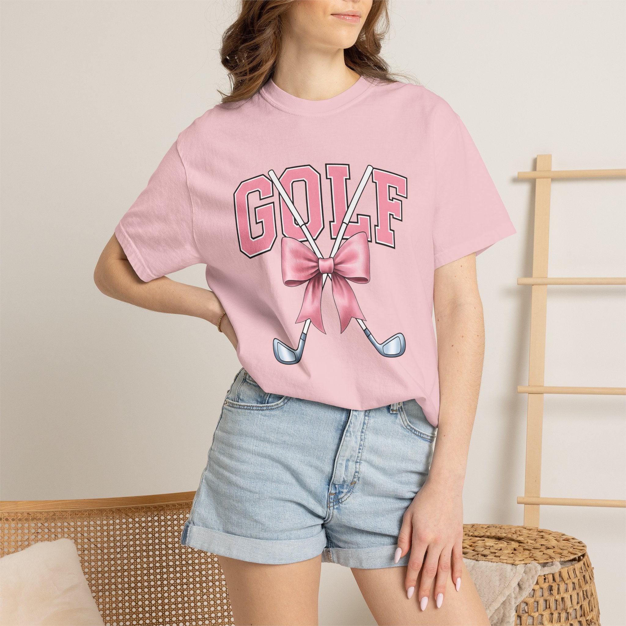 Golf Gear Shirt Golf Females Gift Women Cartoon Tee Golf Equipment T-Shirt Golfer Fan Comic Tshirt Ladies Graphic Old School Knot Tshirt