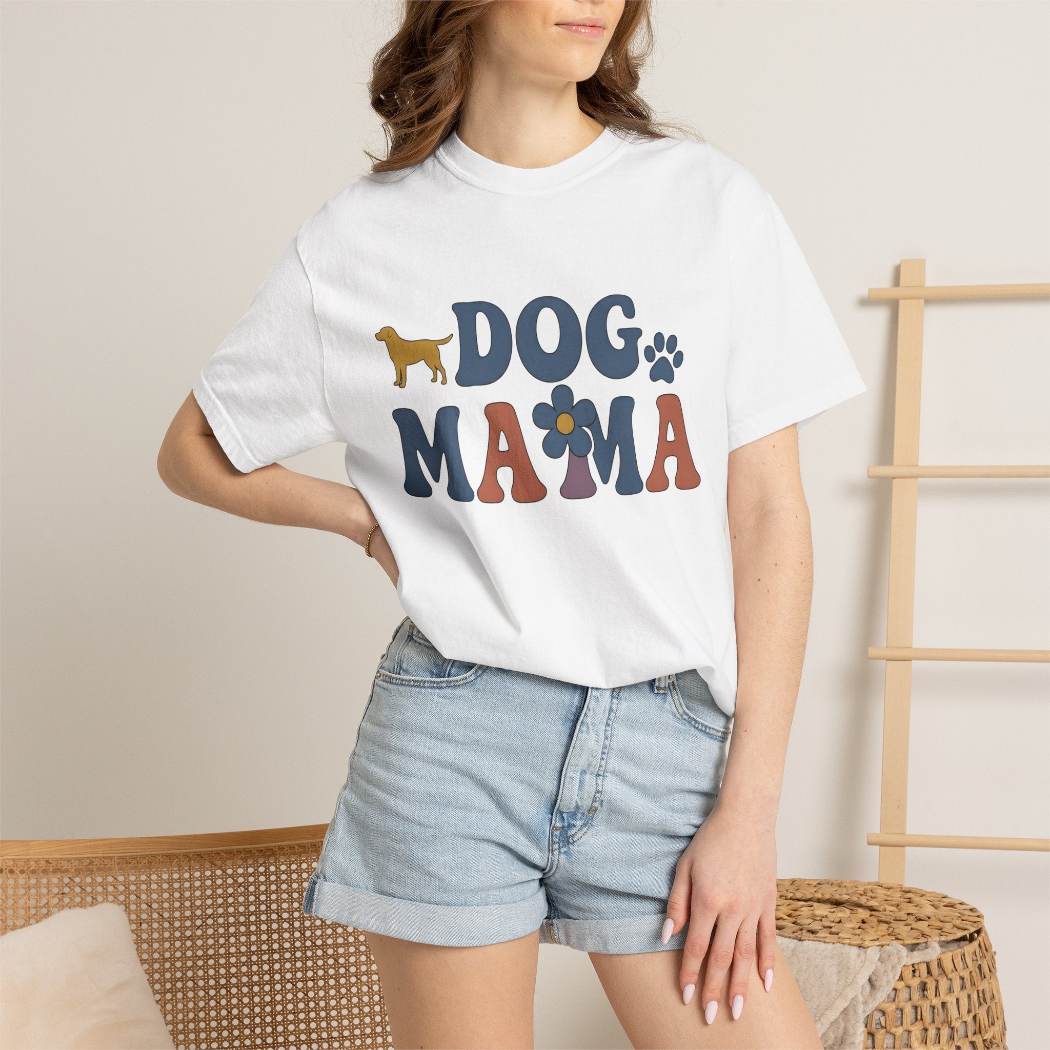 Dog Illustration Shirt Dog Animal Gift Women Cute Tee Puppy T-Shirt Dog Owner Dog Fan Canine Graphic Vintage Blossom Tshirt