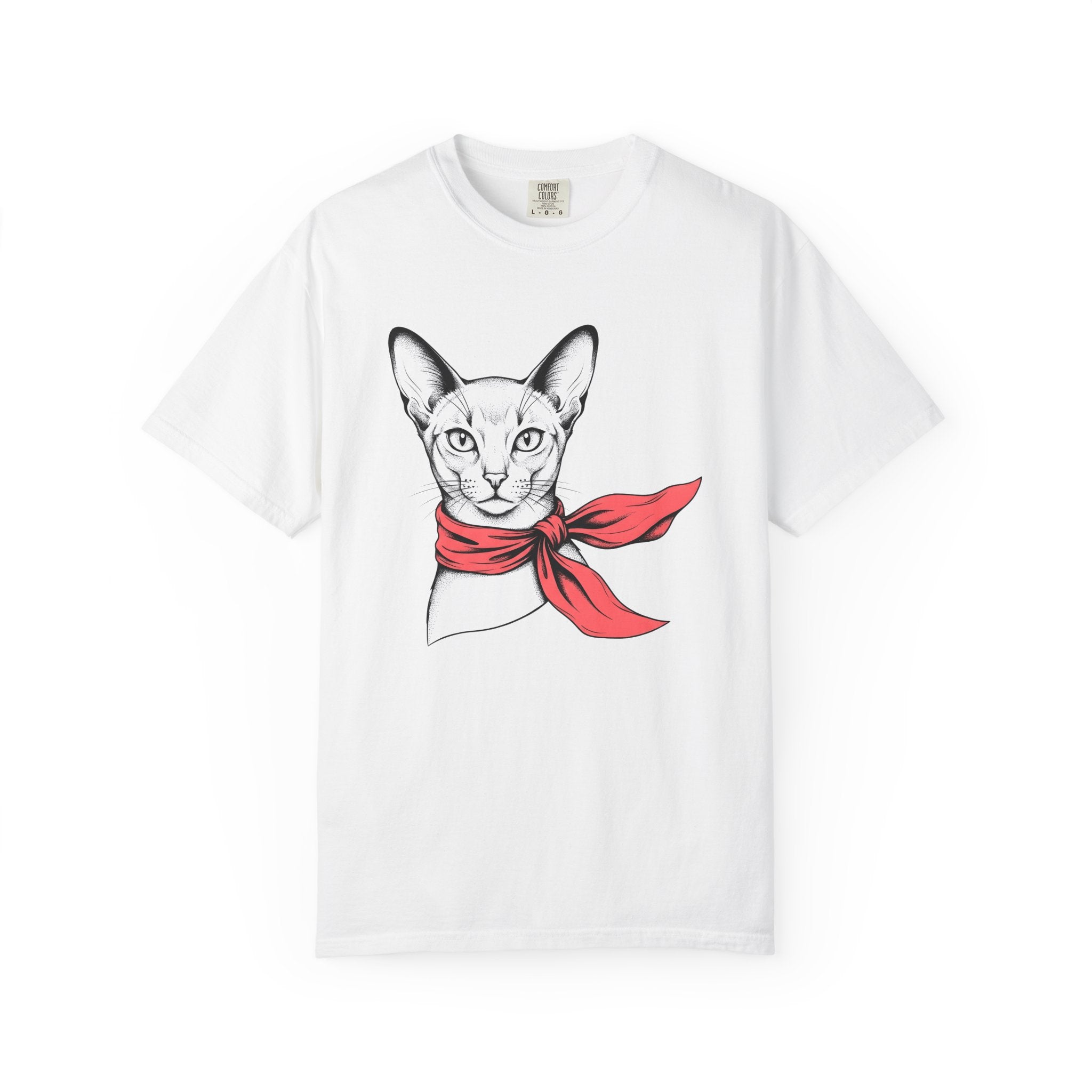 Sphynx Kitty Shirt Cat Outfit Gift Women Cartoon Tee Cat T-Shirt Feline Fan Cartoonish Tshirt Fashion Graphic Basic Muffler Tshirt