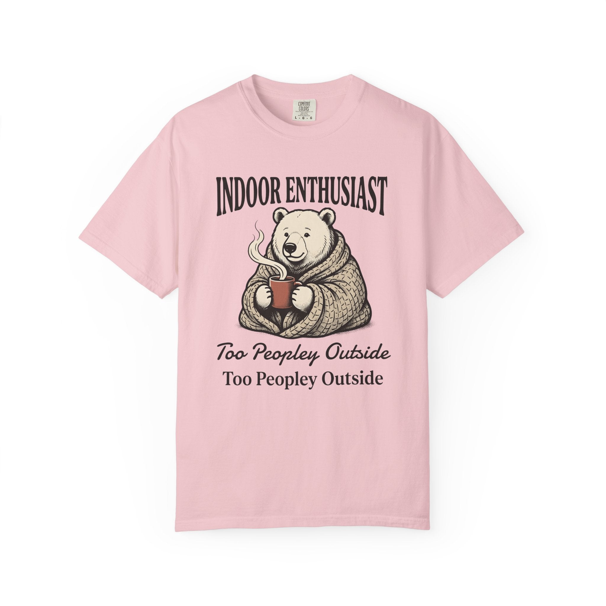 Bear Latte Shirt Funny Shy Gift Women Retro Tee Coffee T-Shirt Humor Fan Vintage Tshirt Introvert Graphic Doodle Throw Tshirt