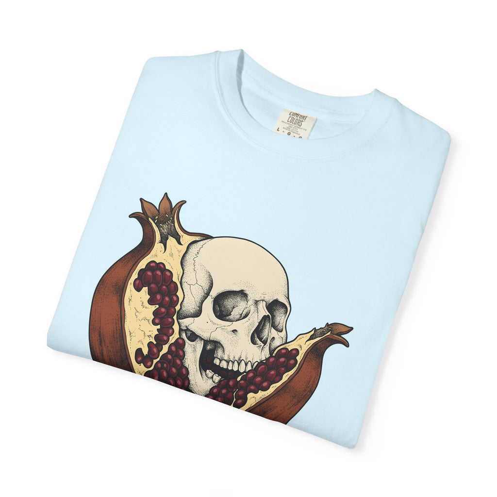 Skull Pomegranate Shirt Funny Paranormal Gift Women Illustration Tee Pomegranate T-Shirt Humor Fan Drawing Graphic Supernatural Graphic