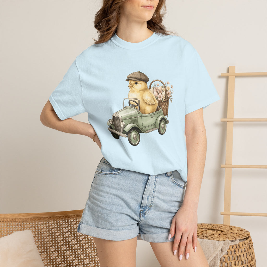 Chicken Truck Shirt Easter Pet Gift Women Playful Tee Food Truck T-Shirt Easter Fan Vintage Tshirt Animal Graphic Retro Floral Basket Tshirt