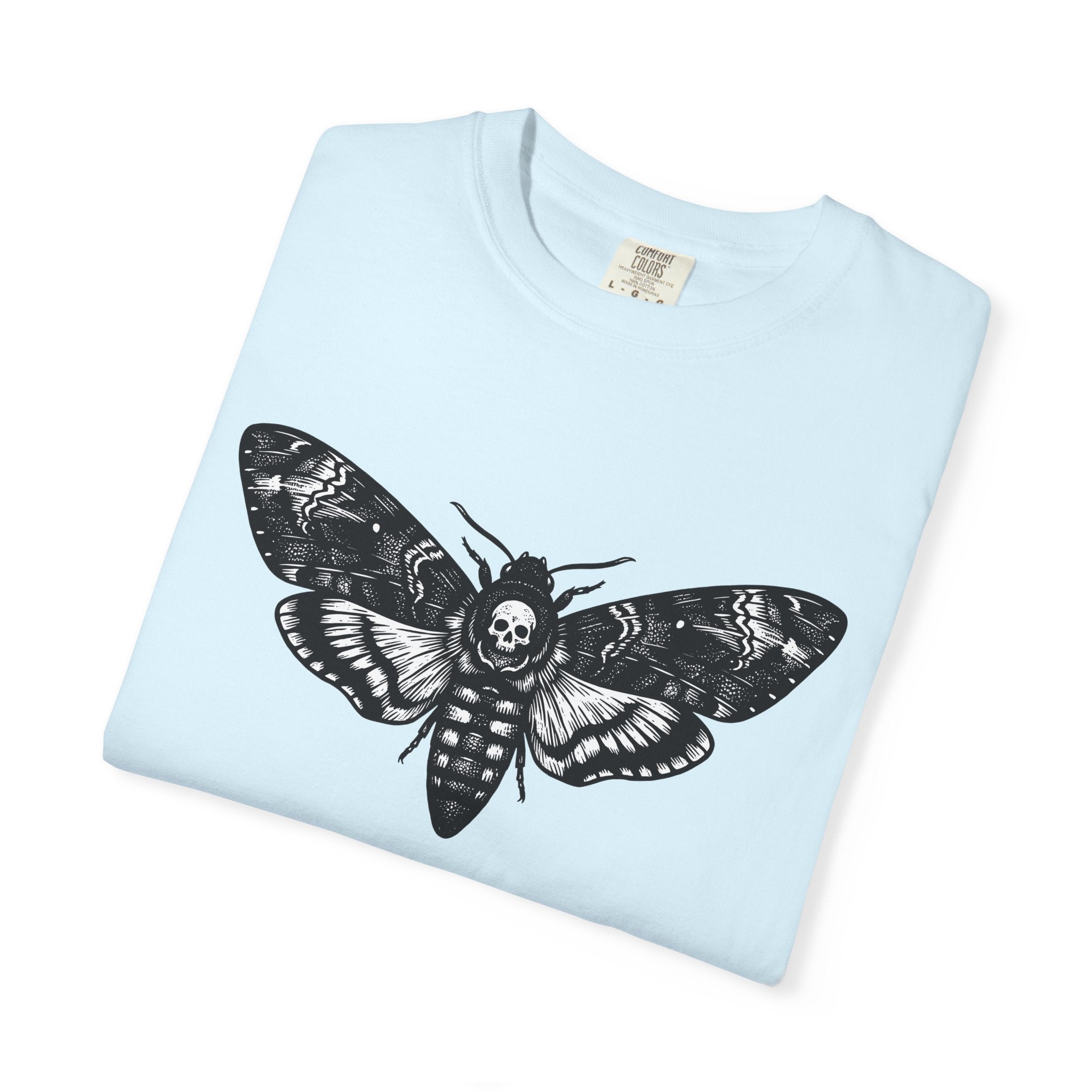 Undead Moth Shirt Gothic Creepy Crawlies Gift Women Macabre Tee Moth T-Shirt Dark Fan Morbid Tshirt Bug Graphic Sketch Skull Face Tshirt