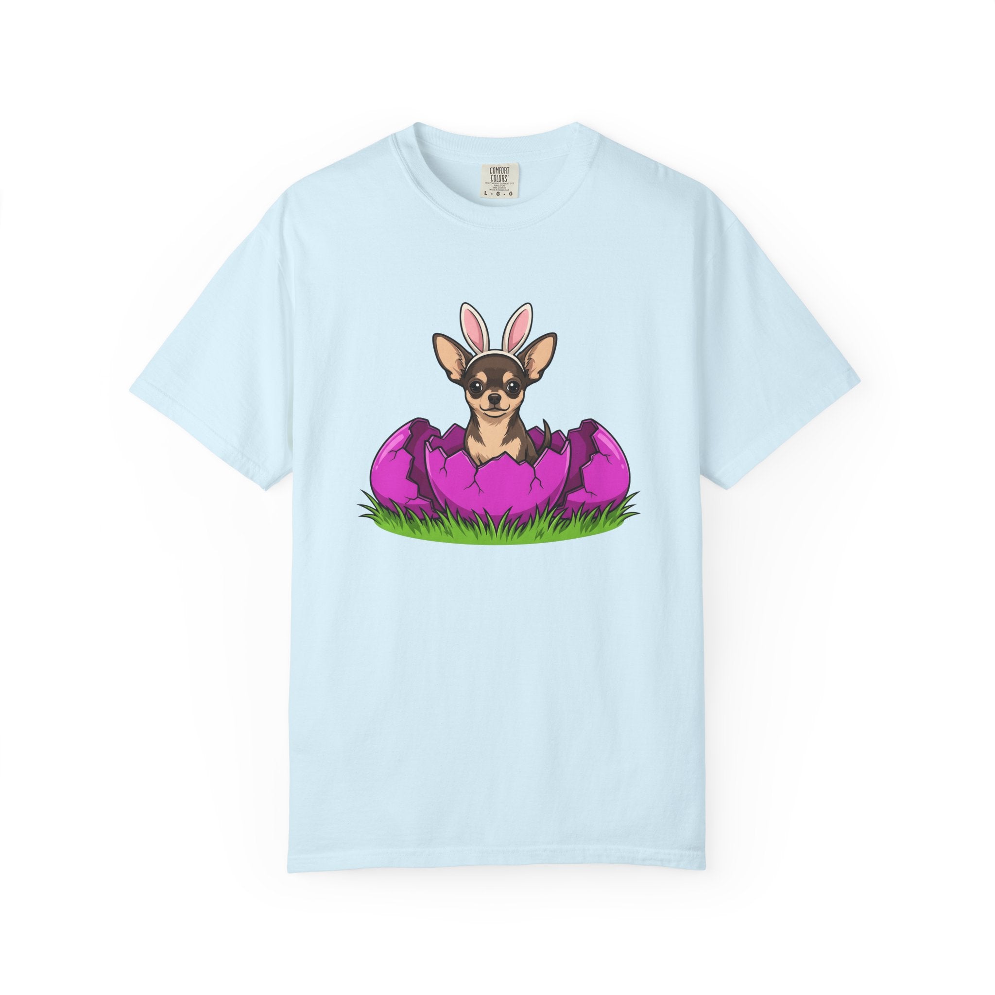 Chihuahua Bunny Ears Shirt Dog Holiday Gift Women Cartoon Tee Puppy T-Shirt Dog Fan Comic Tshirt Easter Graphic Kawaii Easter Egg Tshirt