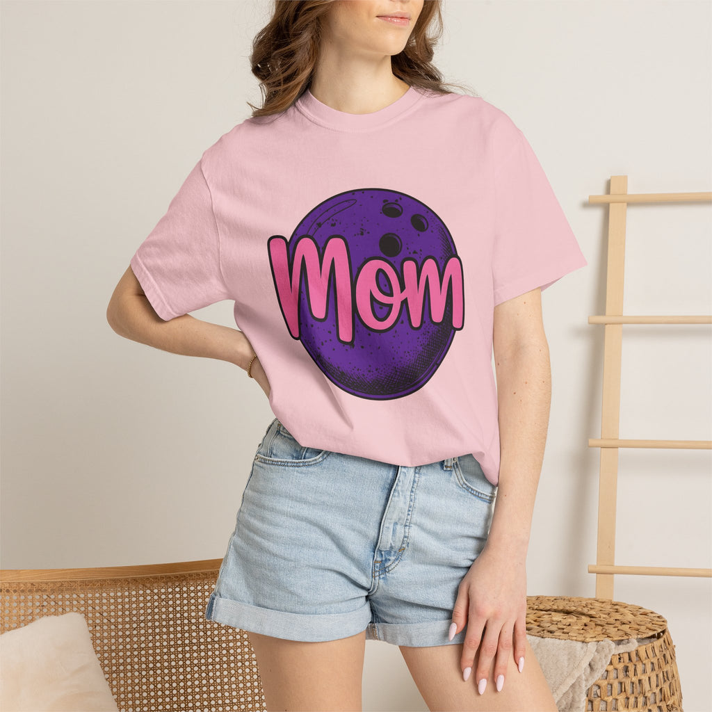 Bowling Ball Shirt Mom Sports Gift Women Bold Tee Bowling Ball T-Shirt Mom Fan Graphic Tshirt Athlete Graphic Retro Script Tshirt