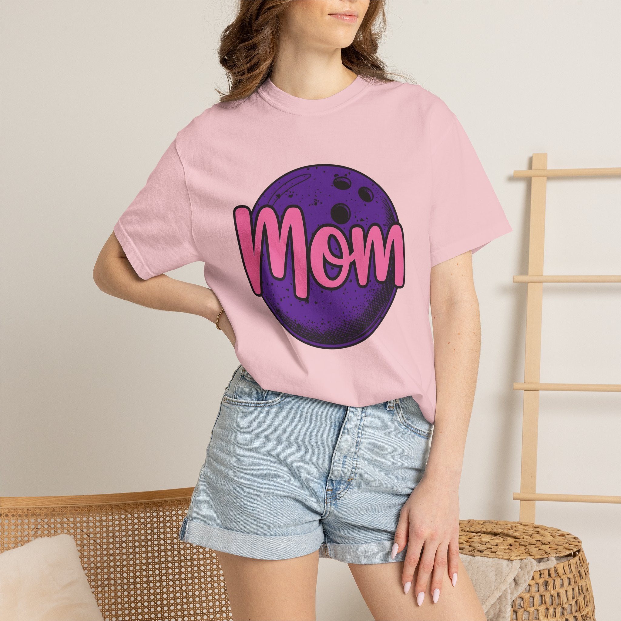 Bowling Ball Shirt Mom Sports Gift Women Bold Tee Bowling Ball T-Shirt Mom Fan Graphic Tshirt Athlete Graphic Retro Script Tshirt