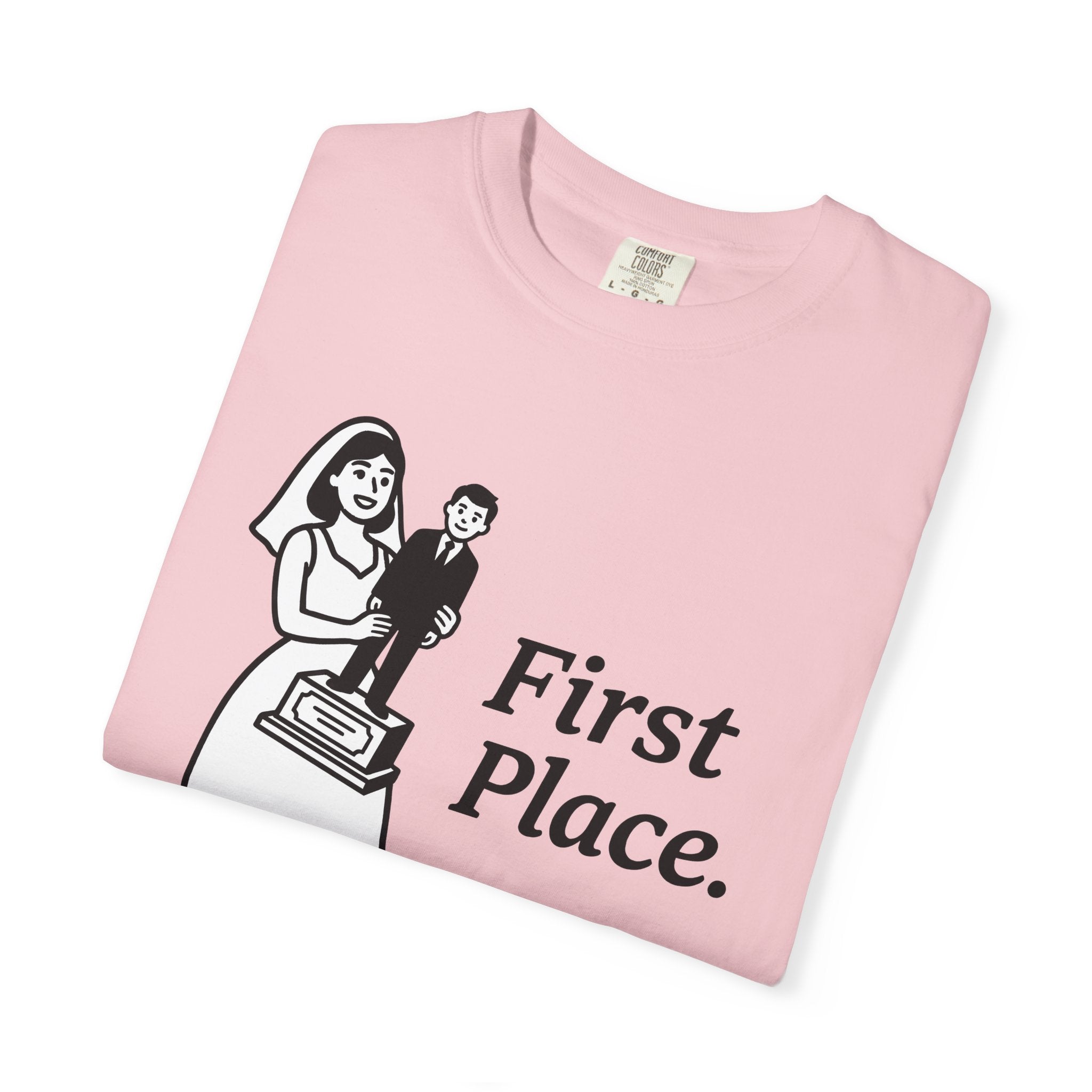 Bride Prize Shirt Funny Matrimony Gift Women Doodle Tee Wedding T-Shirt Humor Fan Cartoon Tshirt Marriage Graphic Sketch Gown Tshirt
