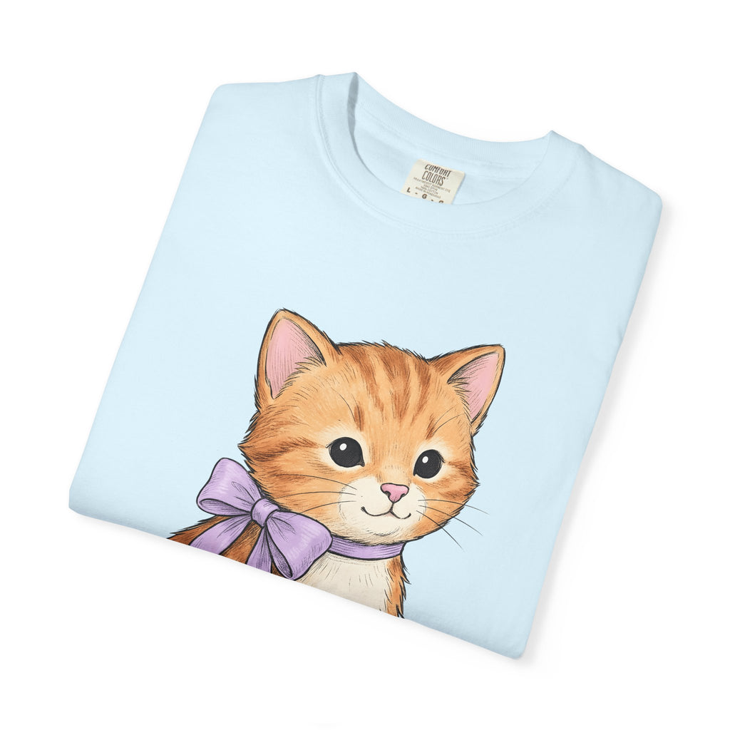 Ginger Cat Shirt Cat Animal Gift Women Kawaii Tee Kitten T-Shirt Cat Fan Feline Tshirt Wildlife Graphic Sketch Ribbon Tshirt