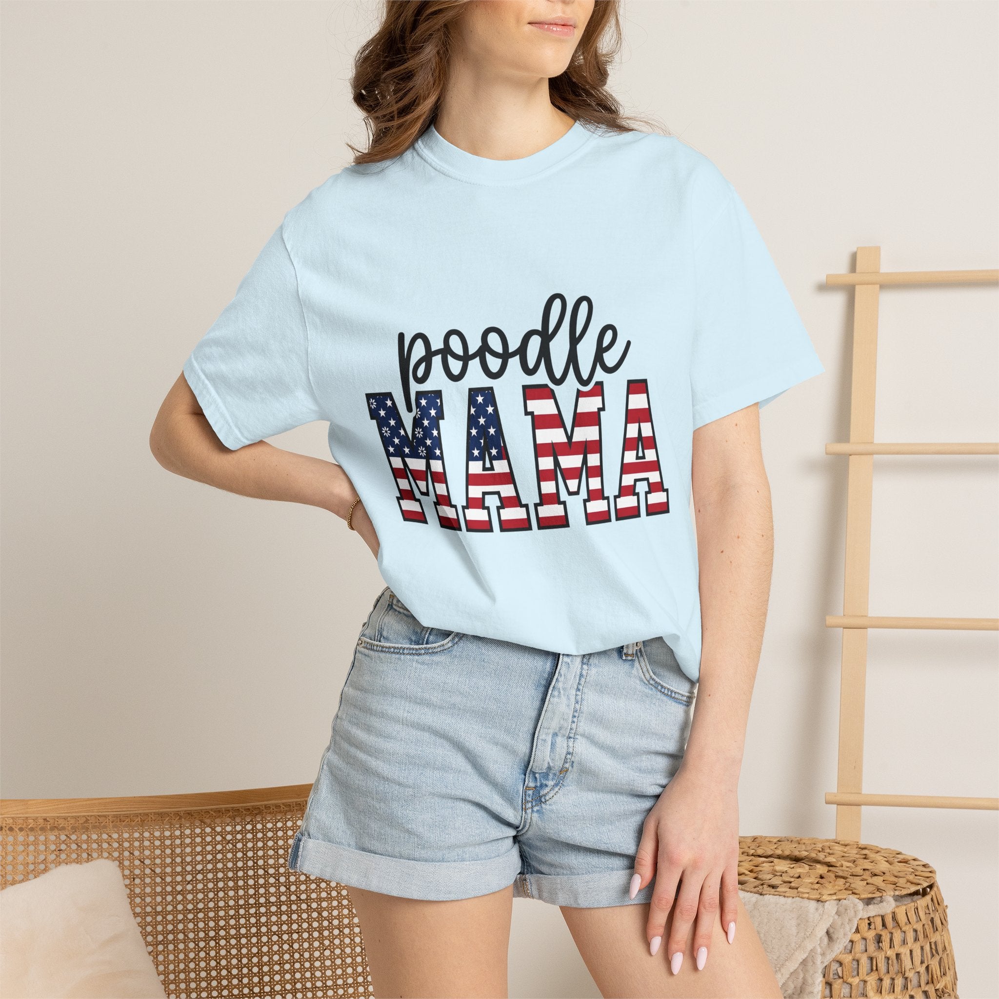 Poodle Dog Owner Shirt Dog United States Gift Women Vintage Patriotic Tee Poodle Owner T-Shirt Dog Fan Canine Graphic Tshirt Retro Tshirt