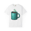 Coffee Mug Shirt Coffee Work Gift Women Cartoon Tee Mug T-Shirt Coffee Fan Cartoony Tshirt Office Graphic Retro Honeycomb Tshirt