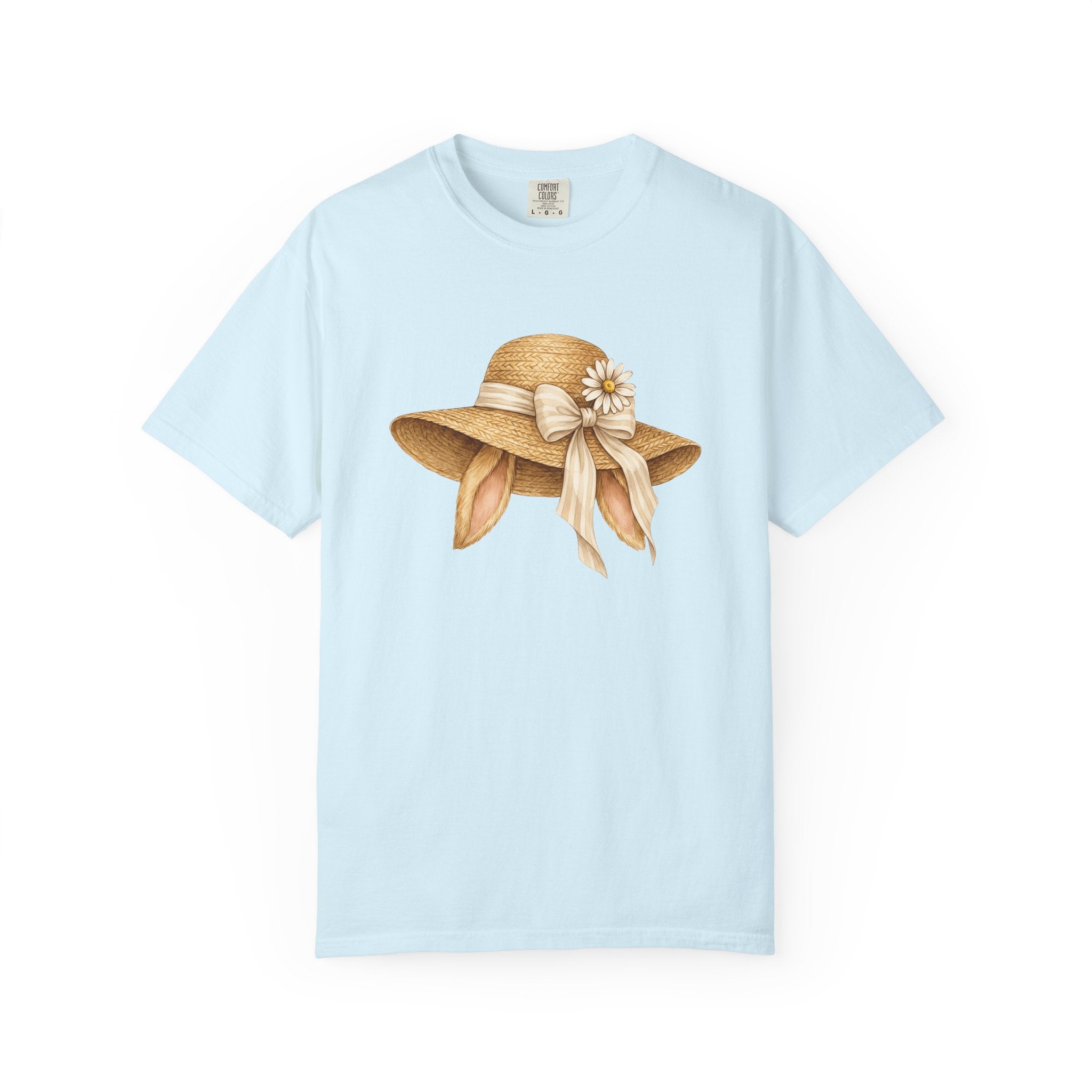 Bunny Hat Shirt Easter Spring Gift Women Watercolor Tee Bunny T-Shirt Easter Fan Easter Egg Tshirt Floral Graphic Vintage Daisy Tshirt