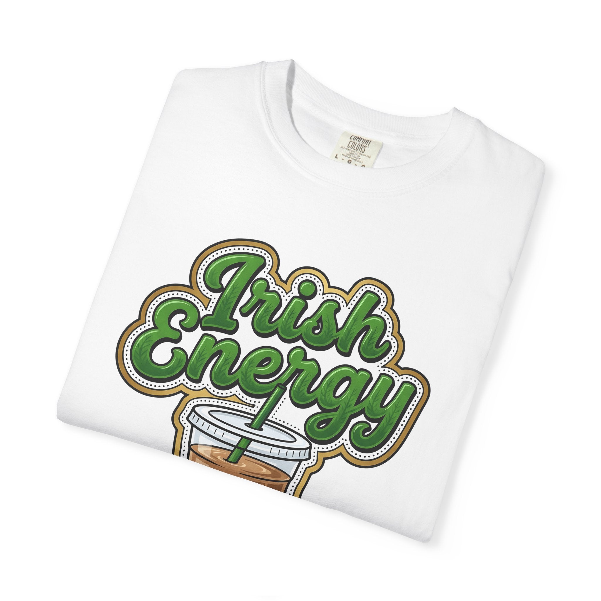Iced Latte Glass Shirt St Patrick's Day Mocha Gift Women Comic Tee Coffee Cup T-Shirt Irish Fan Cartoon Tshirt Mocha Design Classic Shamrock