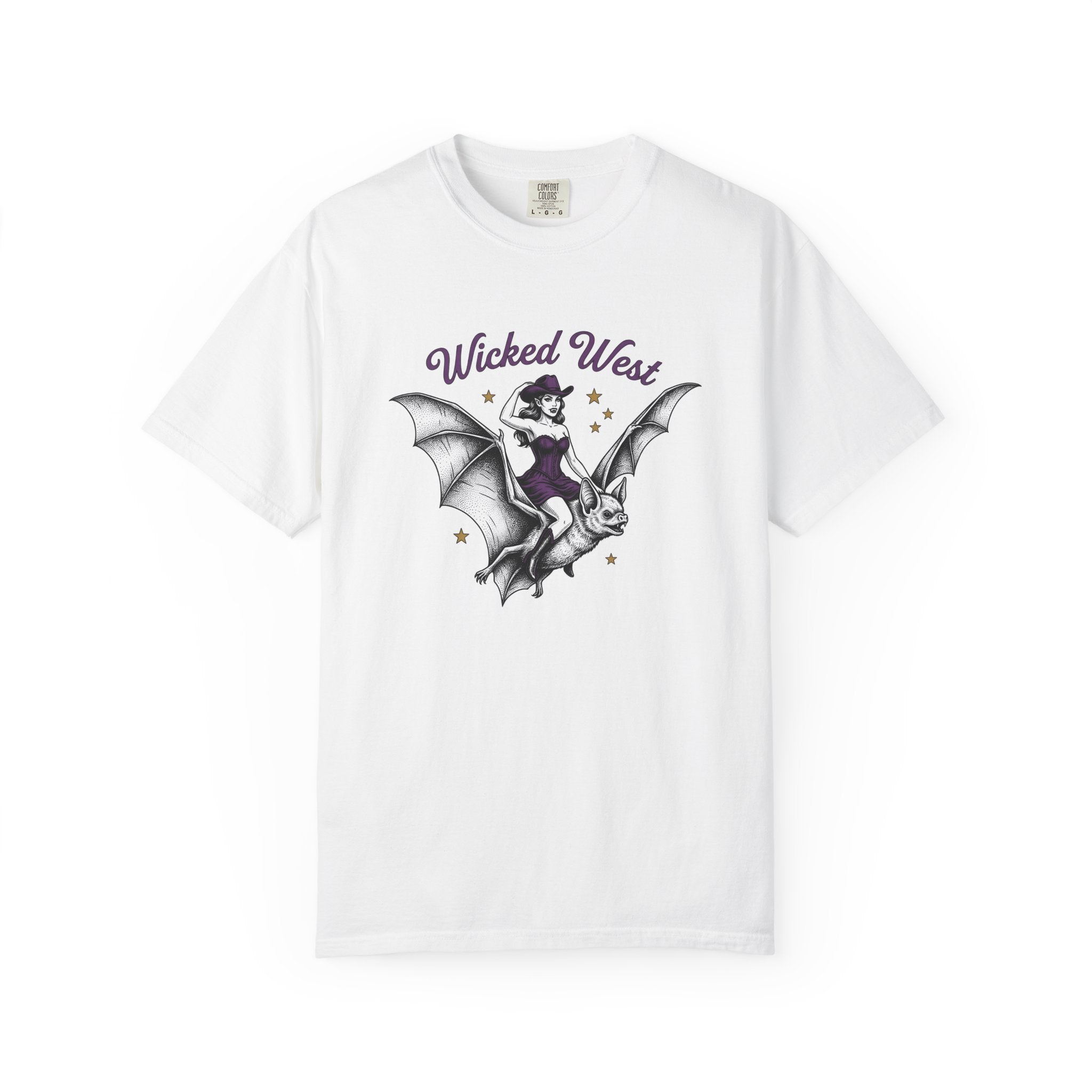 Cowgirl Bat Shirt Halloween Gothic Gift Women Vintage Tee Baseball Bat T-Shirt Horror Fan Dark Tshirt Gothic Graphic Retro Stars Tshirt