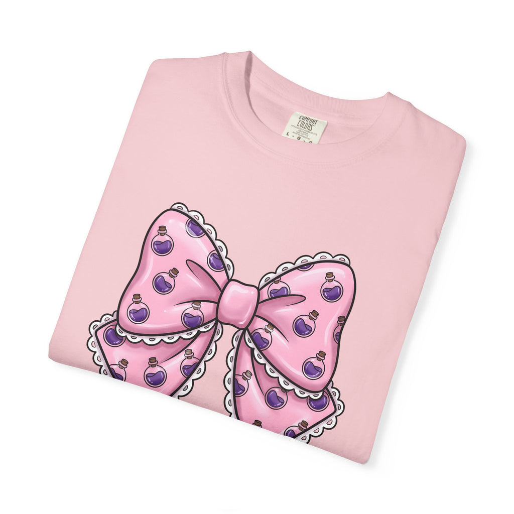Magic Bow Shirt Halloween Sorcery Gift Women Cute Tee Bow T-Shirt Spooky Fan Kawaii Tshirt Magic Graphic Comic Trim Tshirt