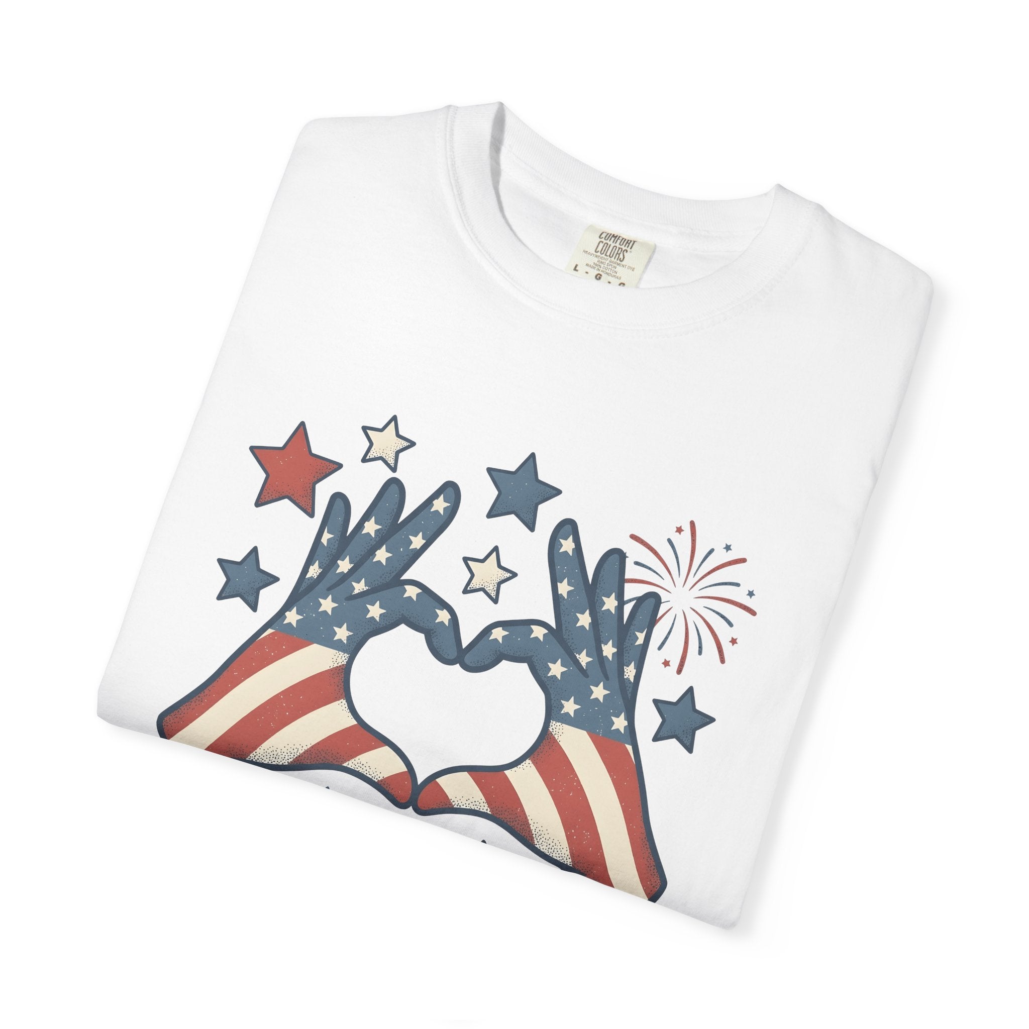 Patriotic Palms Shirt 4th Of July Event Gift Women Hand Drawn Tee American Palms T-Shirt Independence Day Enthusiast Illustrated Graphic