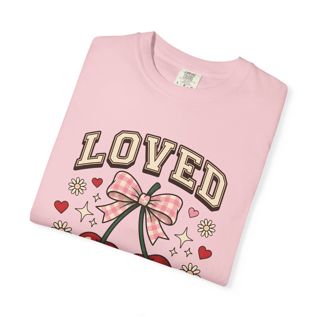 Cherry Hair Bow Shirt Valentine Fresh Fruit Gift Women Adorable Tee Hair Bow T-Shirt Cupid Fan Cute Tshirt Fruit Graphic Classic Heart