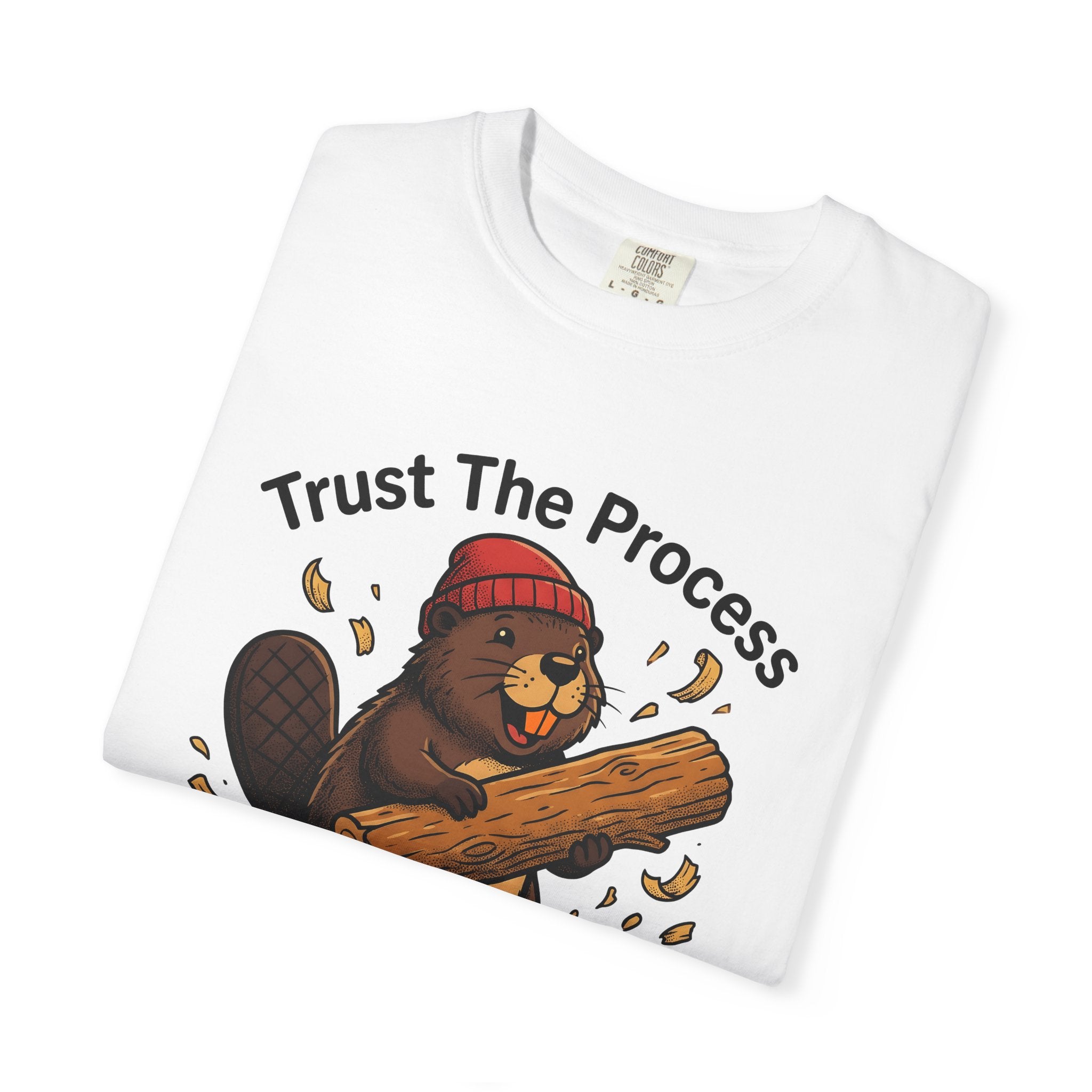 Beaver Log Shirt Funny Animal Gift Women Cartoon Tee Dam T-Shirt Humor Fan Comic Tshirt Wildlife Graphic Vintage Red Beanie Tshirt