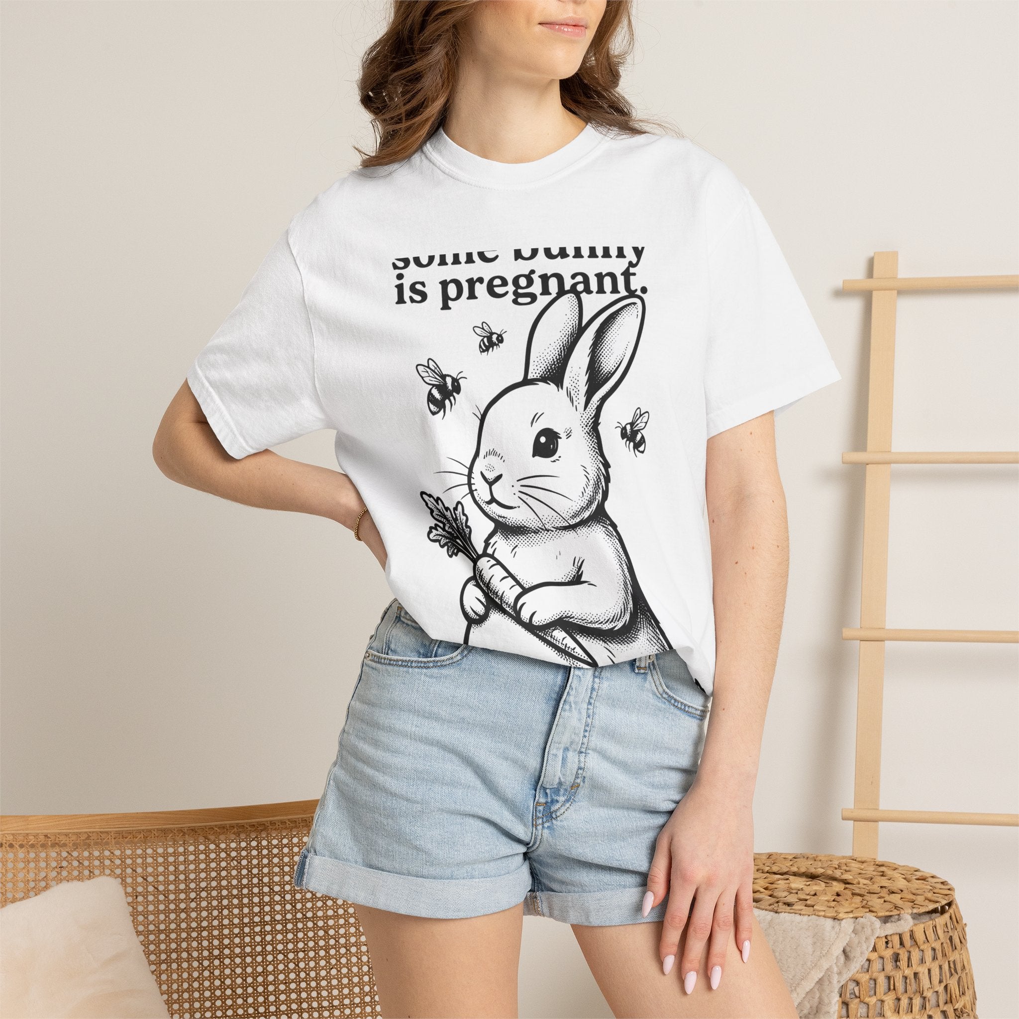 Expecting Rabbit Shirt Funny Wildlife Gift Women Sketch Tee Bunny T-Shirt Humor Fan Hare Graphic Retro Veggie Tshirt