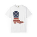 Leather Boot Shirt America Frontier Gift Women Faded Tee Boot T-Shirt Patriot Fan Distressed Tshirt Western Graphic Classic Star Icon Tshirt