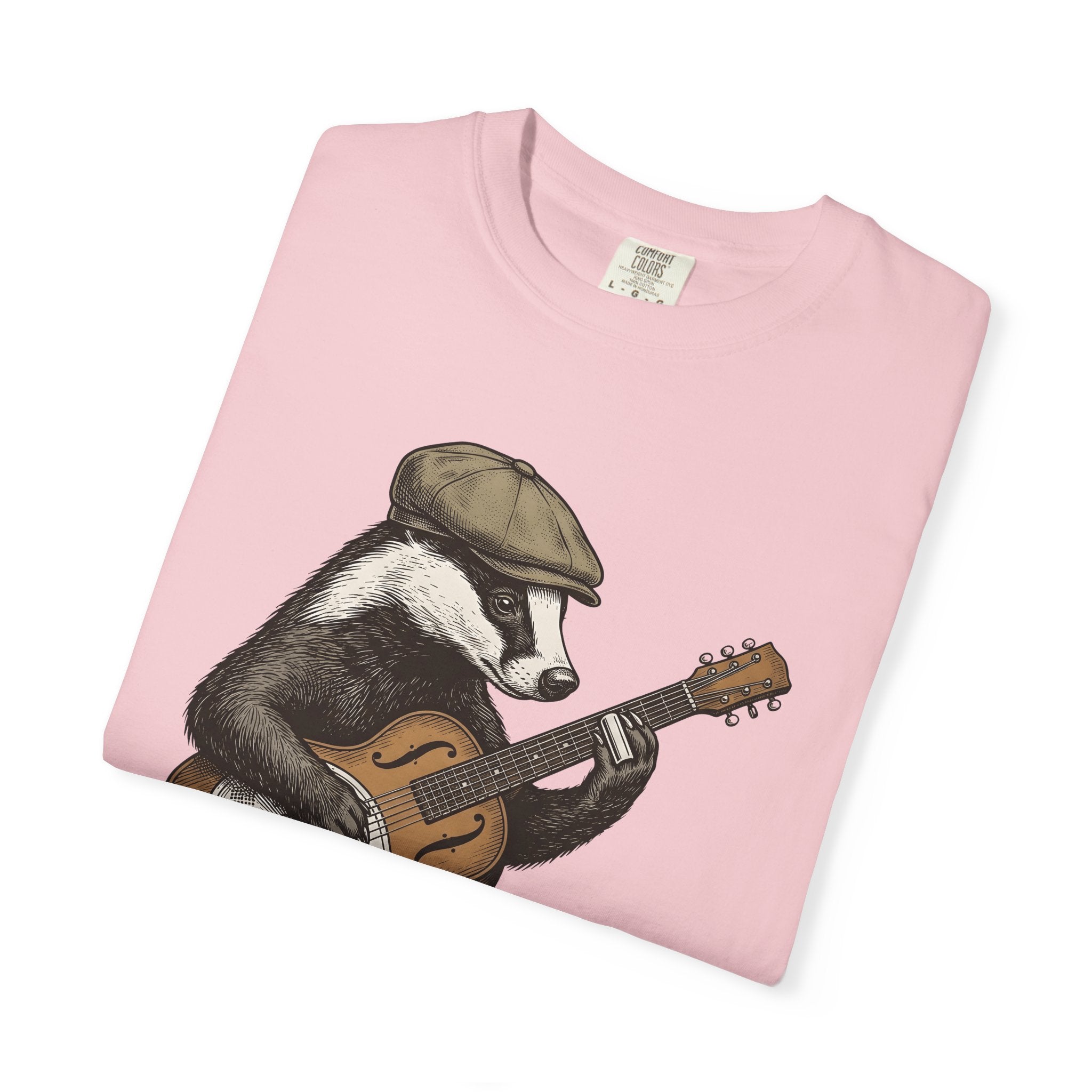 Badger Guitar Shirt Animals Melody Gift Women Antique Tee Guitar T-Shirt Wildlife Fan Vintage Tshirt Music Graphic Pen And Ink Beanie Tshirt