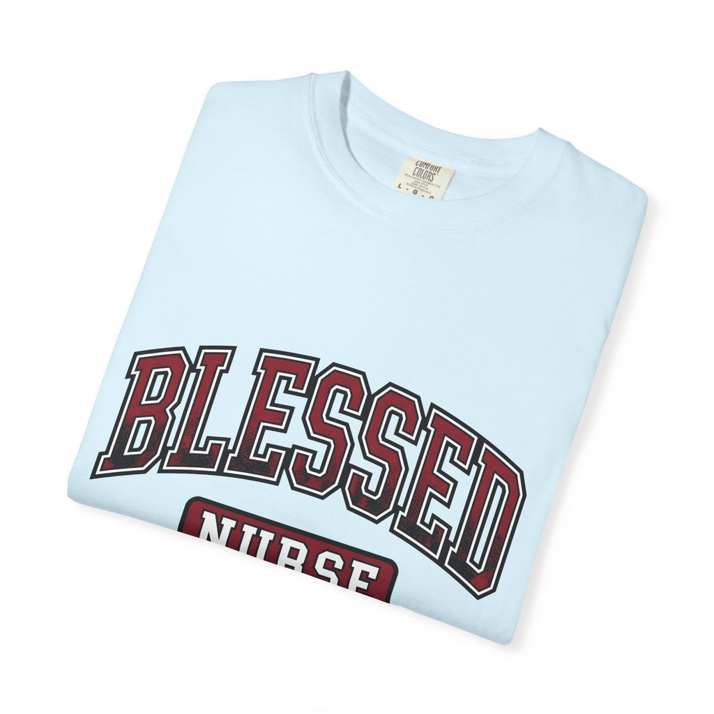 Varsity School Writing Shirt Nurse Recognition Gift Women Thick Tee Letterman T-Shirt Nursing Enthusiast Bold Tshirt Appreciation Graphic