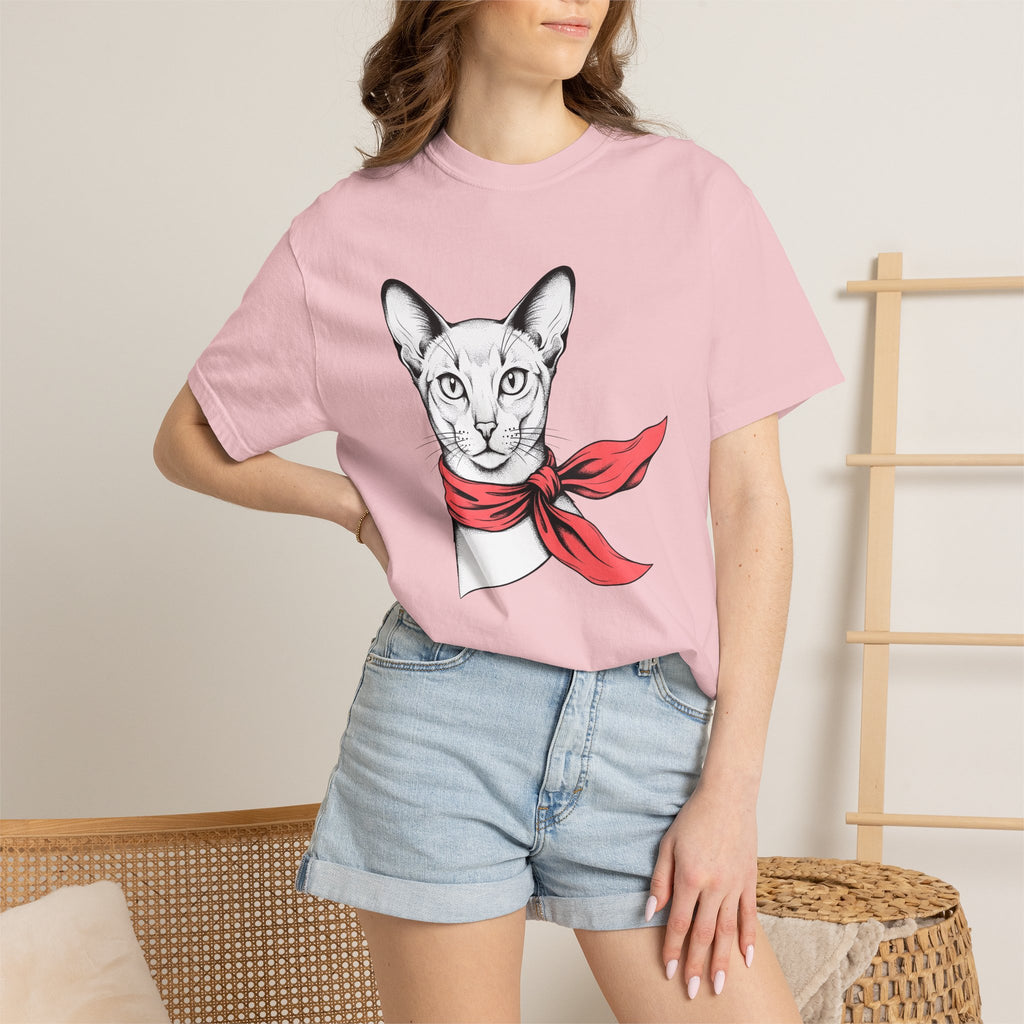 Sphynx Kitty Shirt Cat Outfit Gift Women Cartoon Tee Cat T-Shirt Feline Fan Cartoonish Tshirt Fashion Graphic Basic Muffler Tshirt