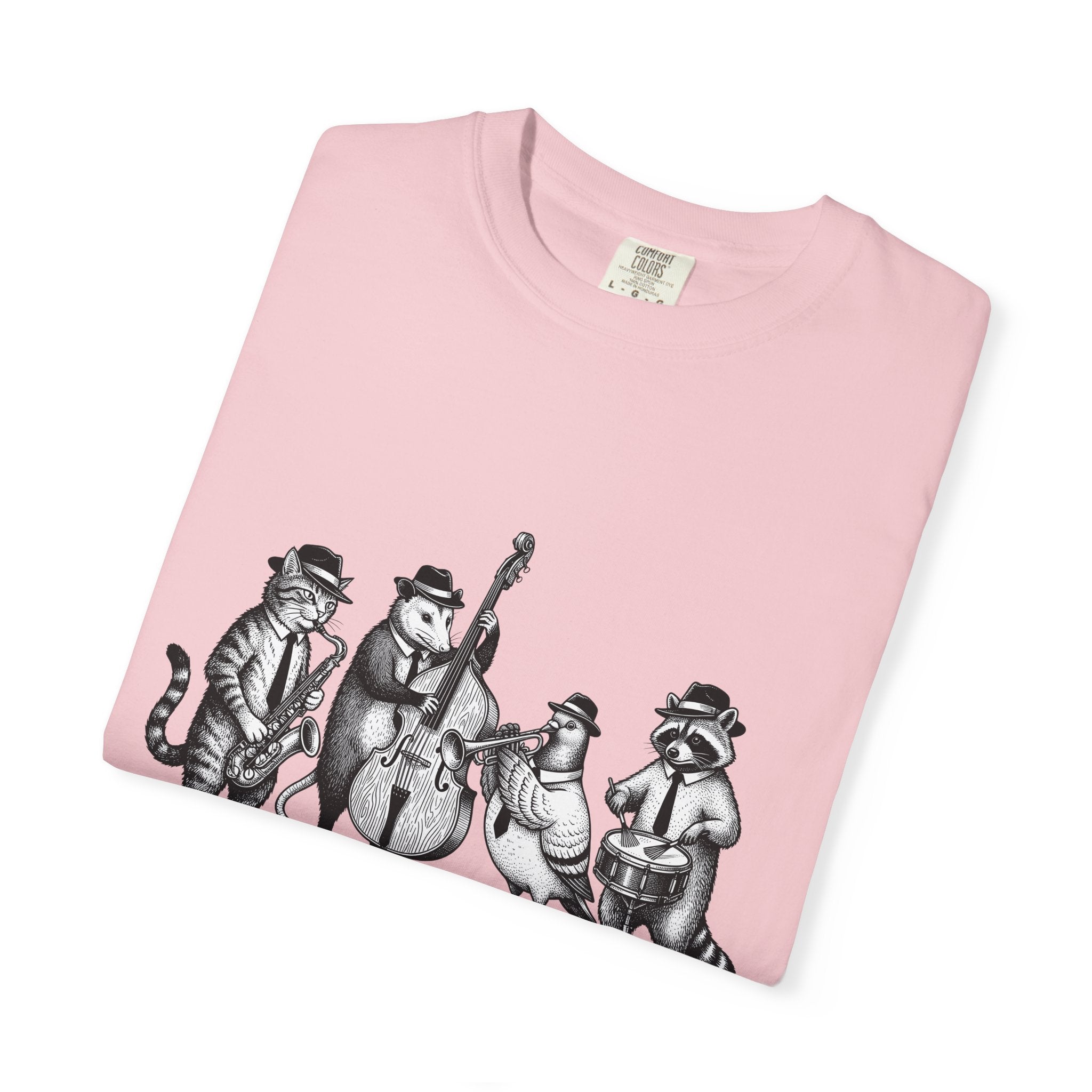Jazz Band Animals Shirt Funny Band Gift Women Illustration Tee Animal Band T-Shirt Comedy Fan Cartoon Tshirt Orchestra Graphic Drawing