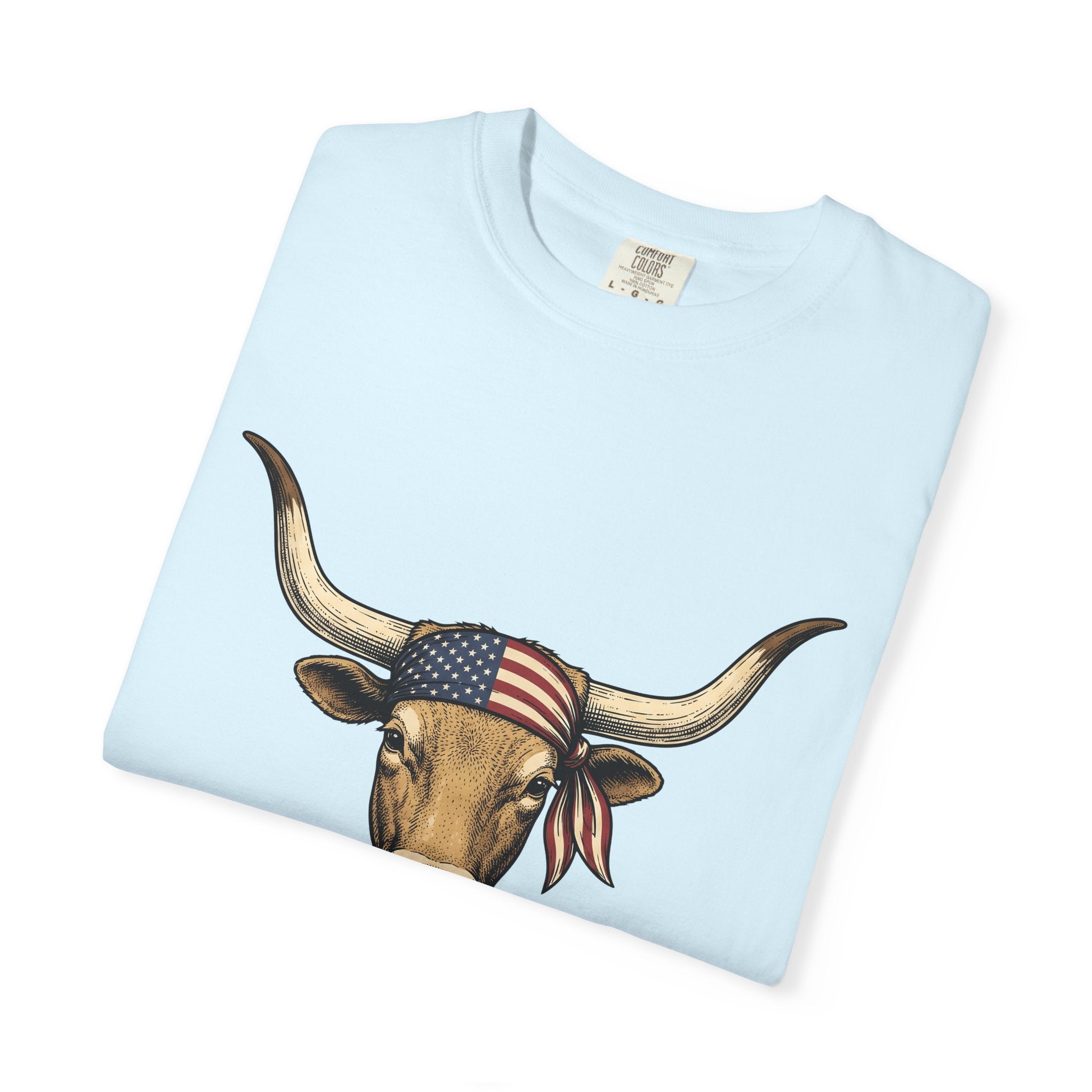 Steer Cattle Shirt 4th Of July Rodeo Gift Women Hand Sketched Tee Cowboy T-Shirt Independence Day Fan Cowboy Tshirt Rodeo Graphic Line Art