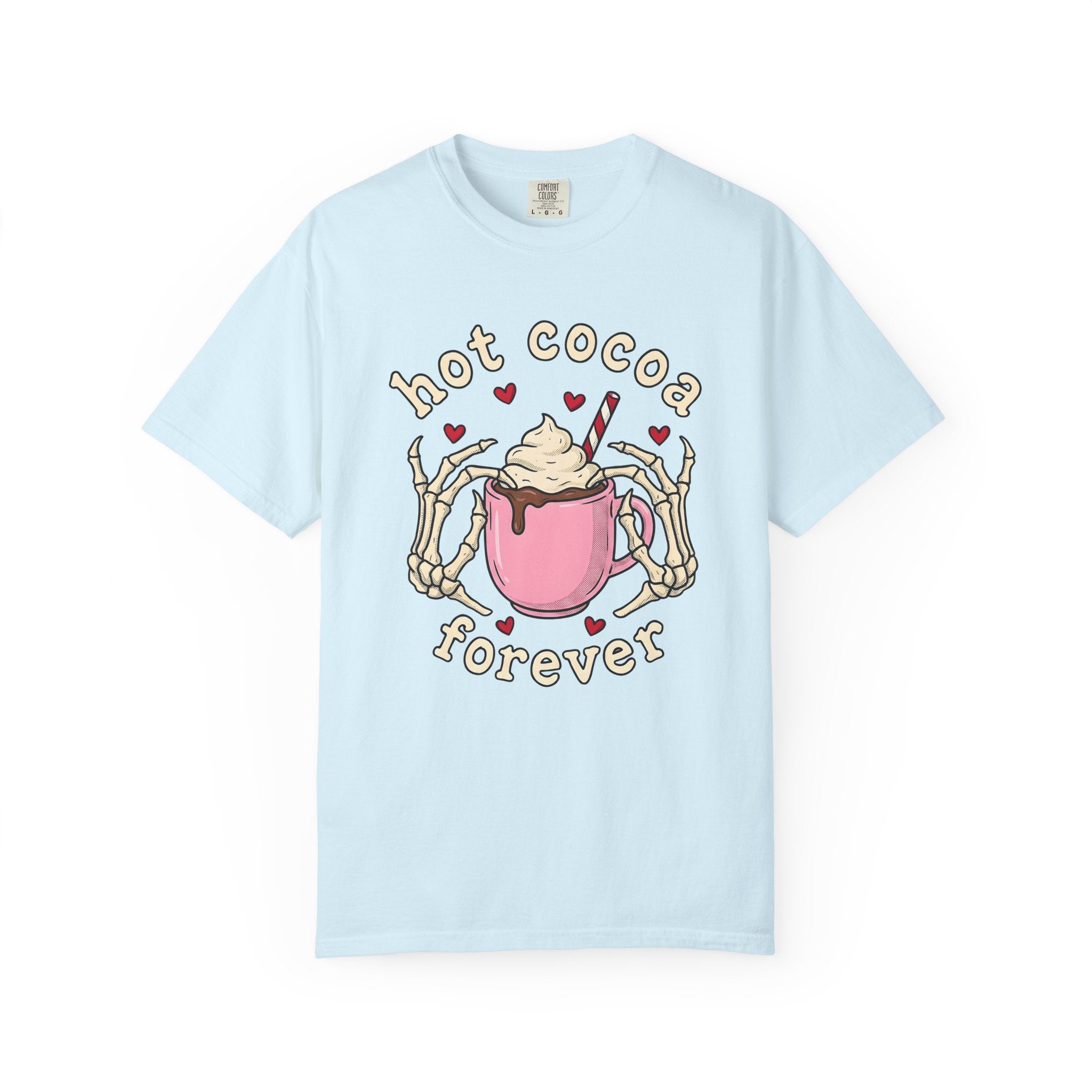 Chocolate Mug Shirt Desserts Macabre Gift Women Hand Drawn Tee Hot Chocolate T-Shirt Sweets Fan Illustrated Tshirt Dark Graphic Sketch Bone